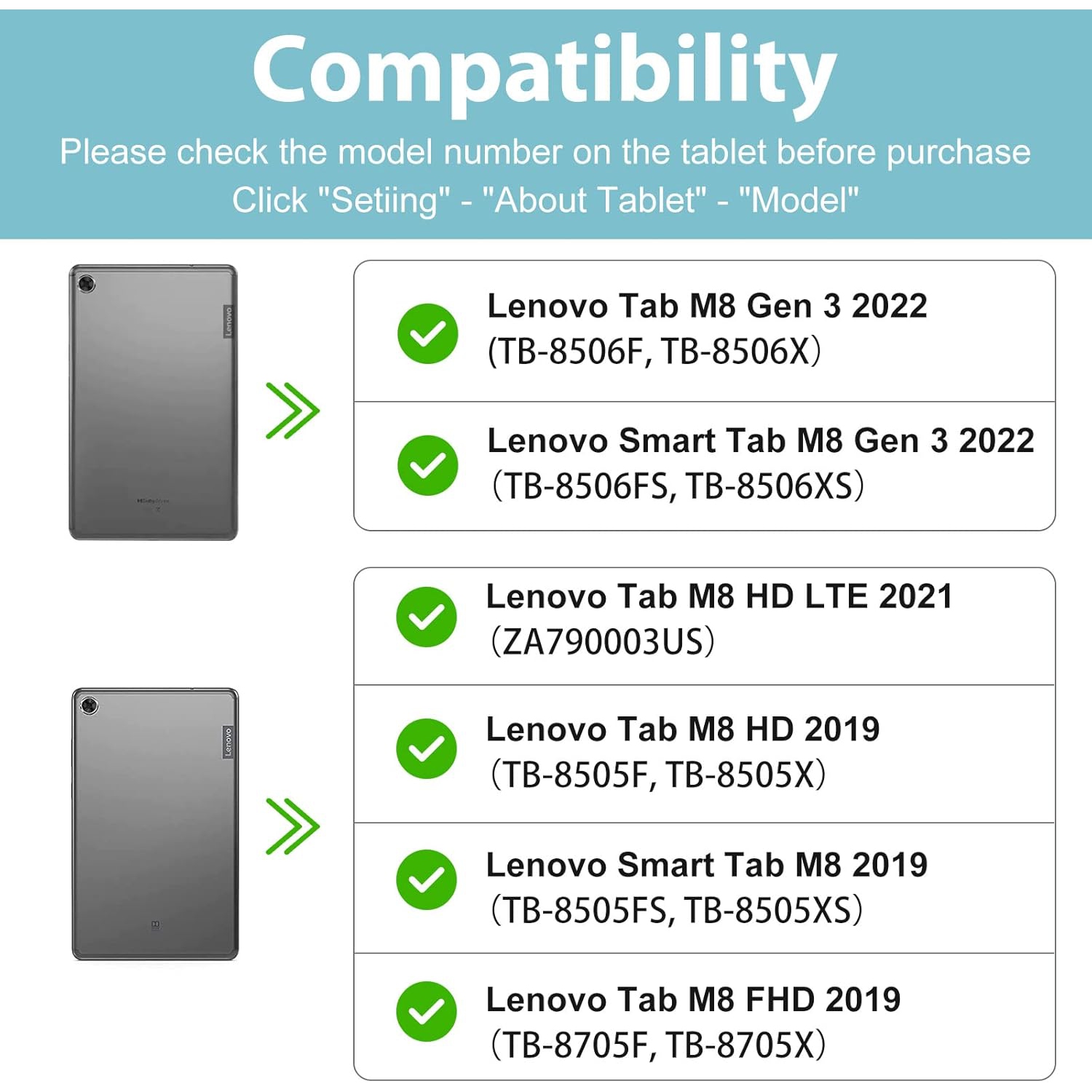 Pour Tab M8 de 3 2022e génération/M8 HD LTE/M8 HD 2ᵉ gén de Lenovo, béquille rotative robuste et antichoc
