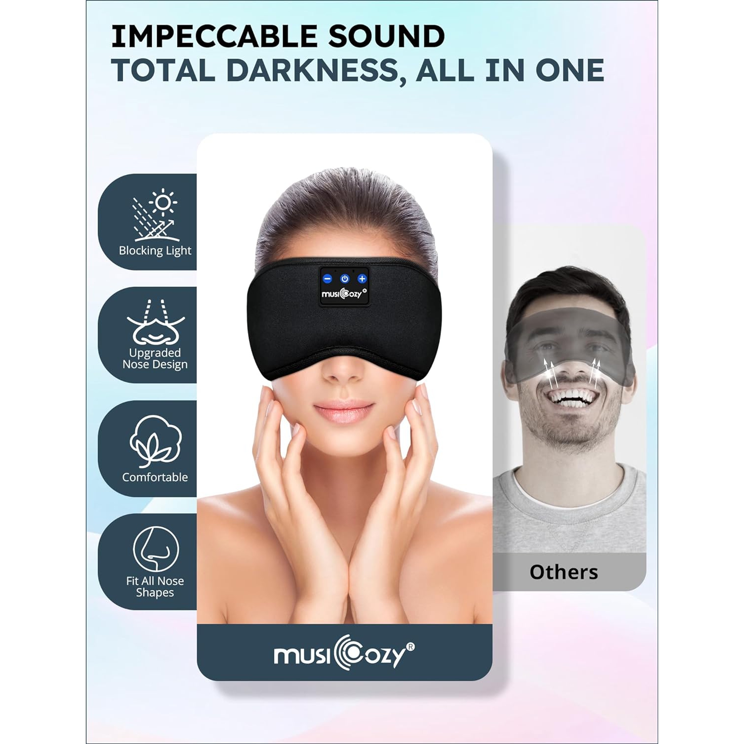 Sleep Headphones Bluetooth Headband Sleeping Headphones Sleep Mask, Wireless Sleep Mask Earbuds for Side