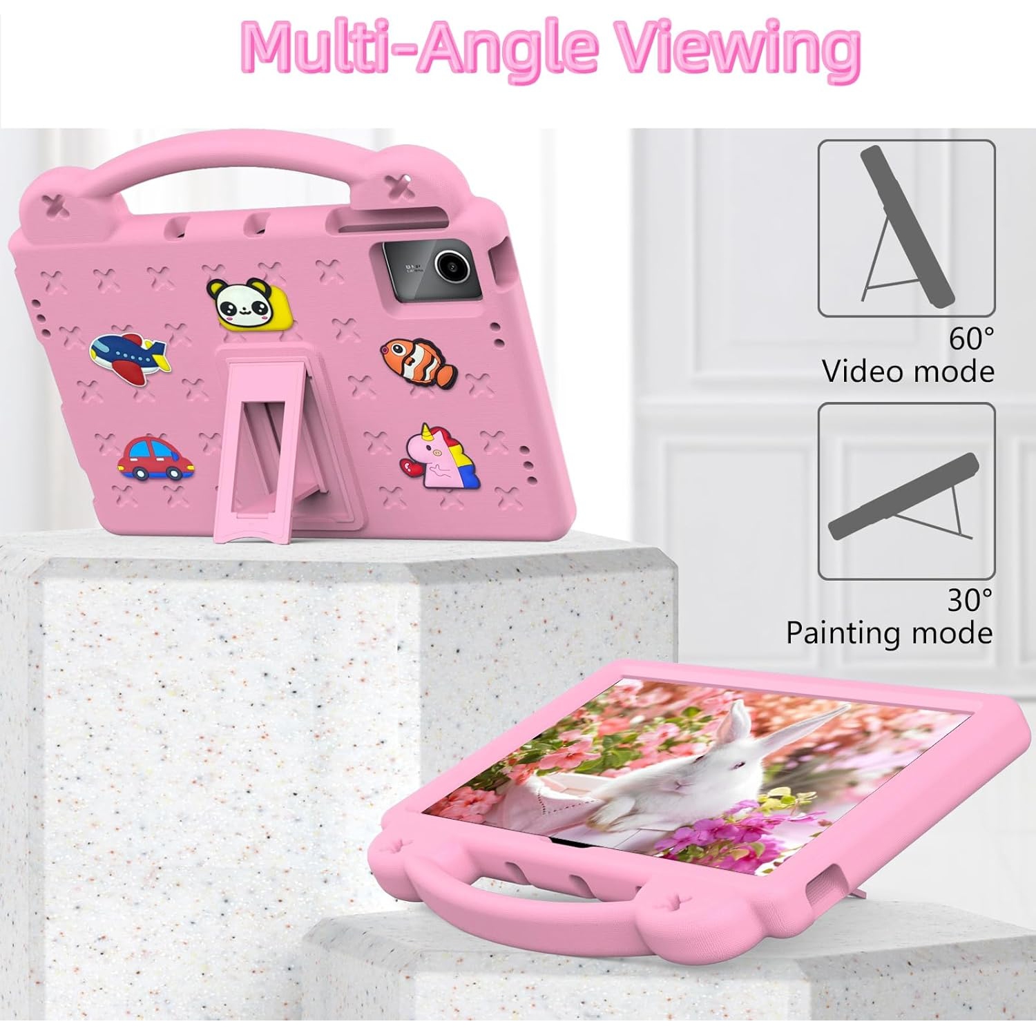 Kids Tablet Case for Lenovo tab M11/Redmi Pad SE 11 inch, Built-in Kickstand and Handle Shockproof Cute Cover