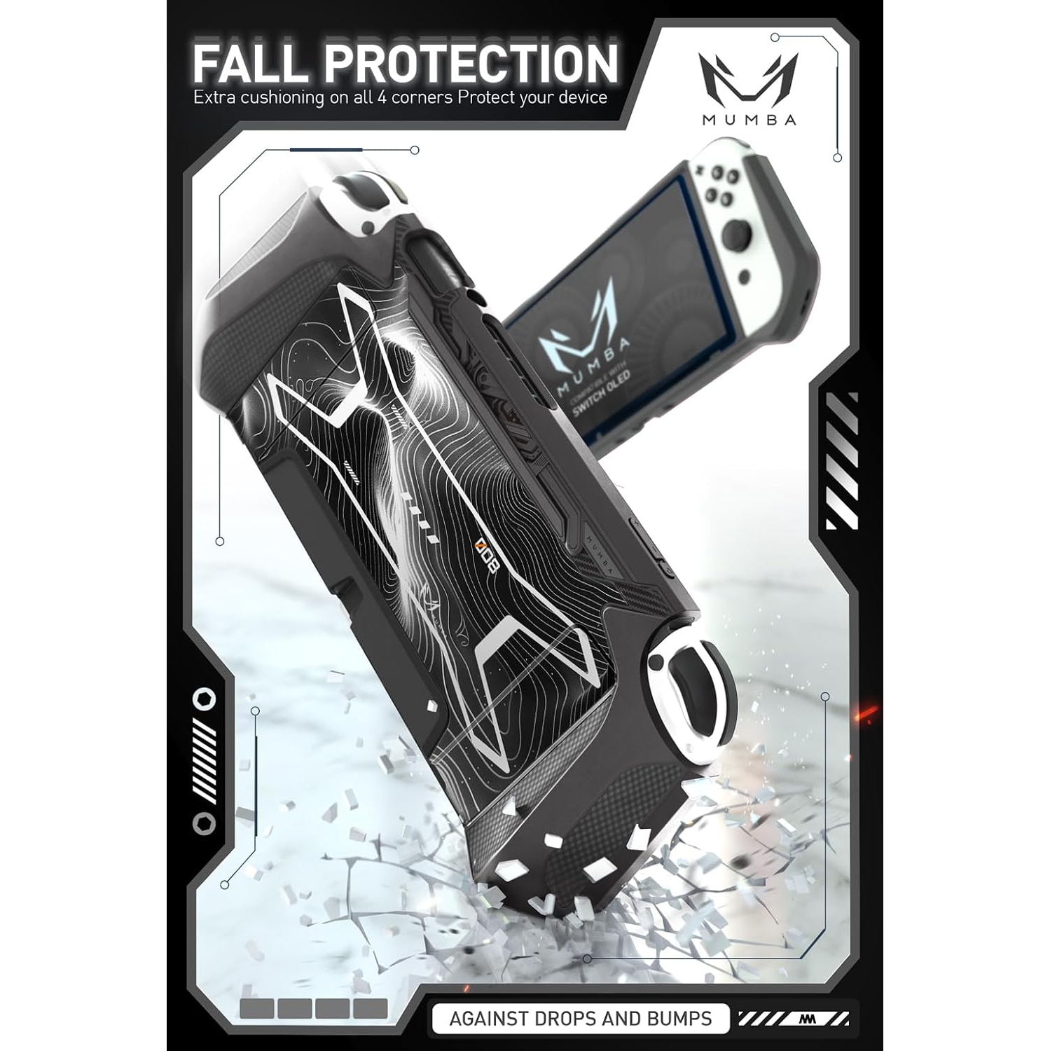 Dockable Case for Nintendo Switch OLED 2021, [Blade Series] TPU Grip Protective Cover Accessories Compatible