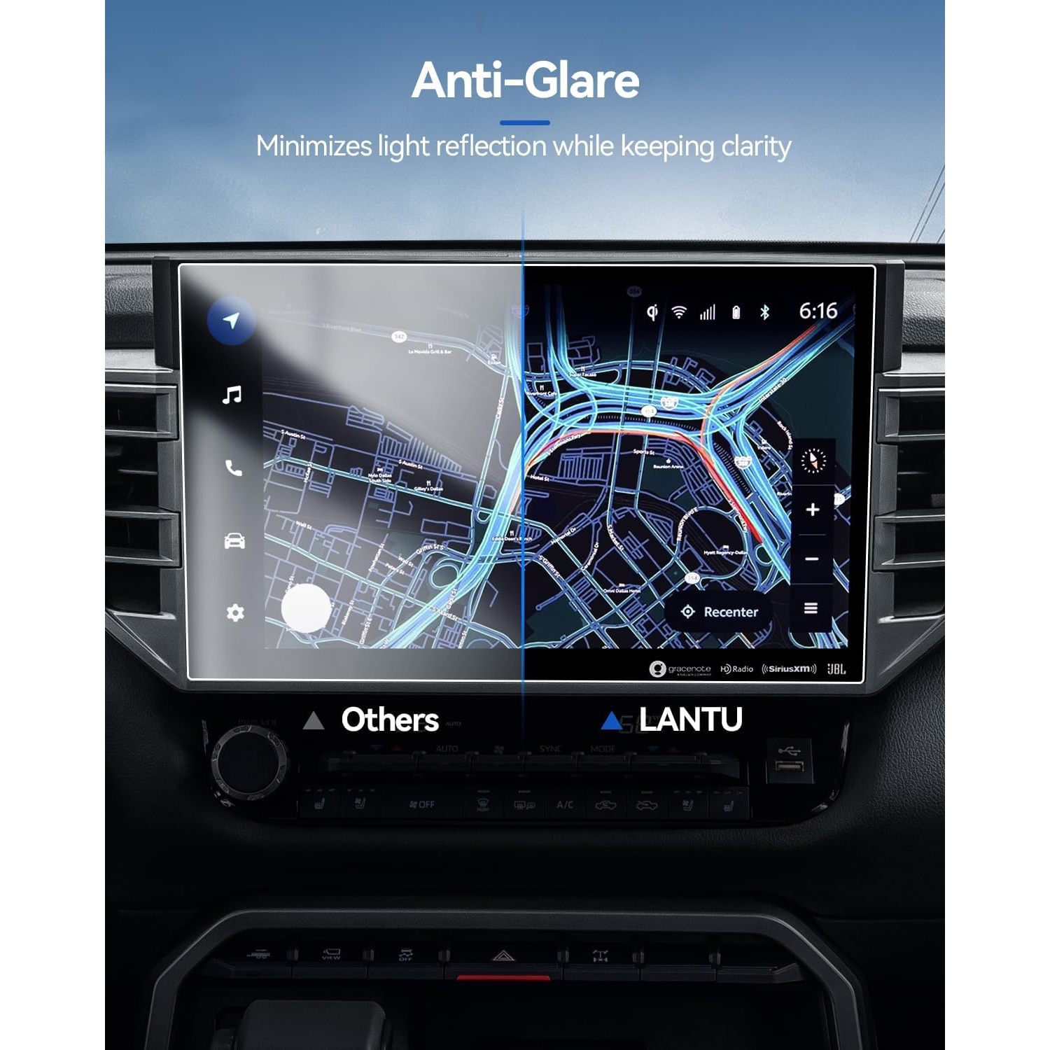 2PCS Protecteur d'écran de voiture pour accessoires Toyota Tundra 2022-2024 et 2023-2024 Sequoia 14" Nano GPS Navigation