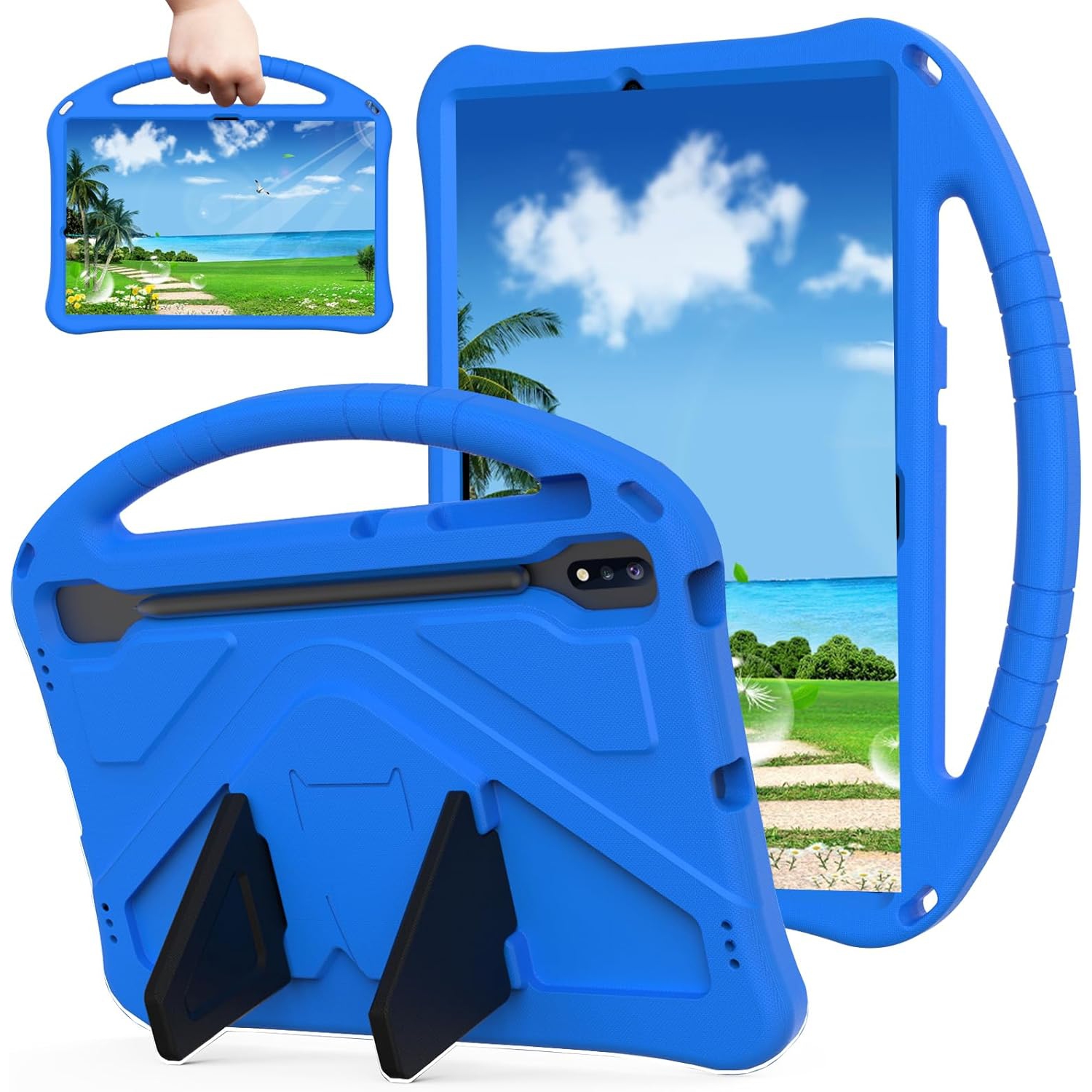 Étui pour enfants compatible avec Samsung S9 FE+/S7 FE 12.4&nbsp;po, étui antichoc avec support léger