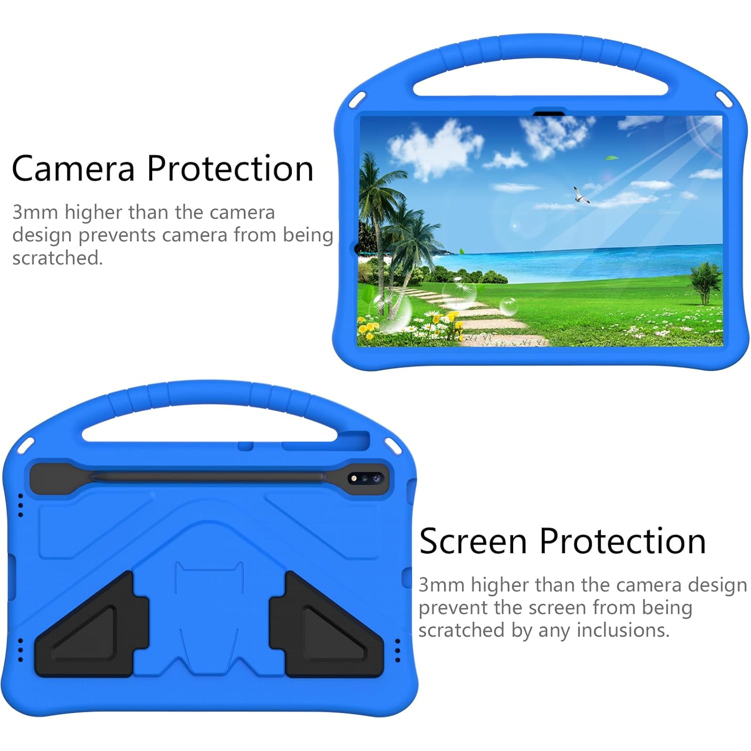 Étui pour enfants compatible avec Samsung S9 FE+/S7 FE 12.4 po, étui antichoc avec support léger