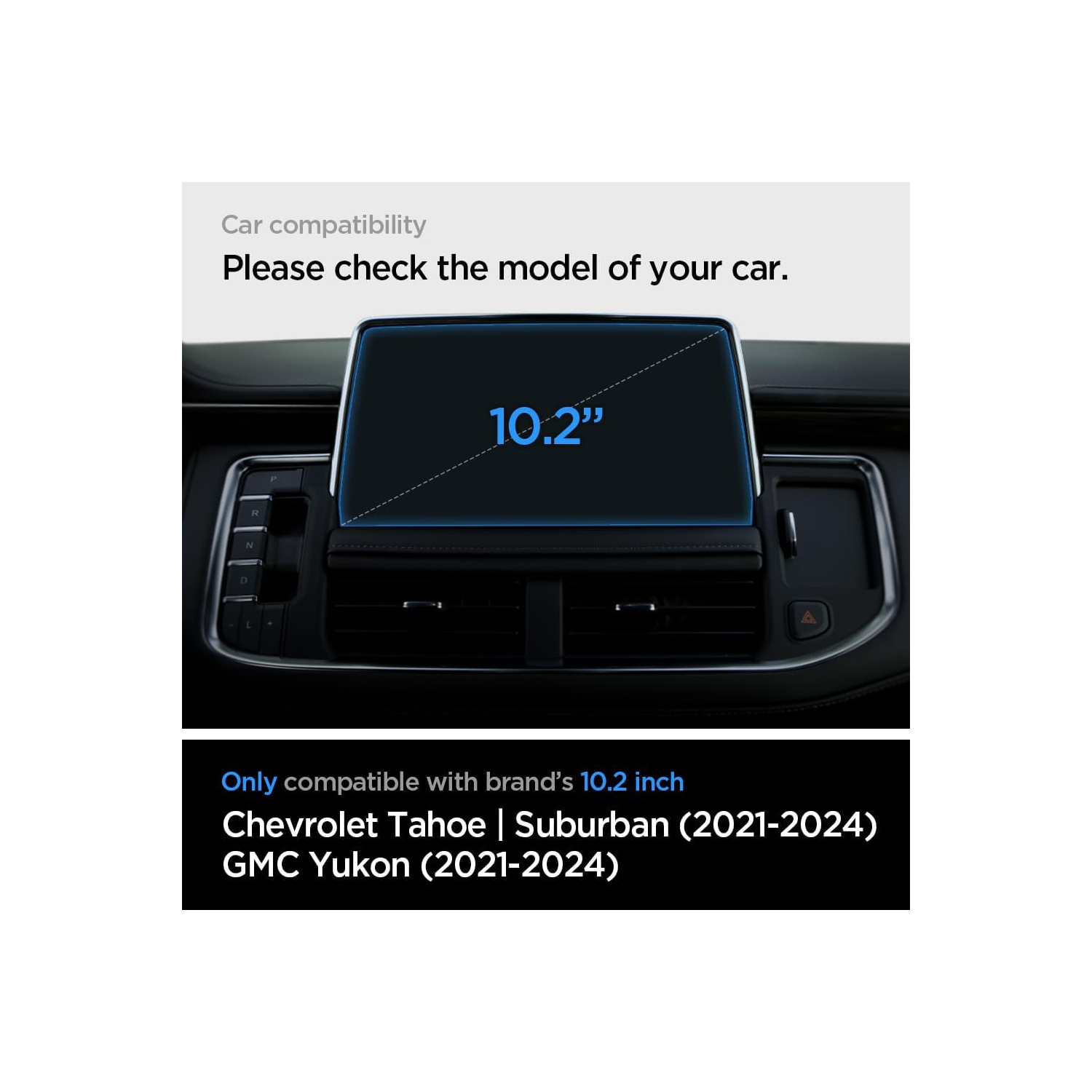 Tempered Glass Screen Protector [Glas.tR Slim] designed for Chevrolet Tahoe, Suburban (2021-2024),