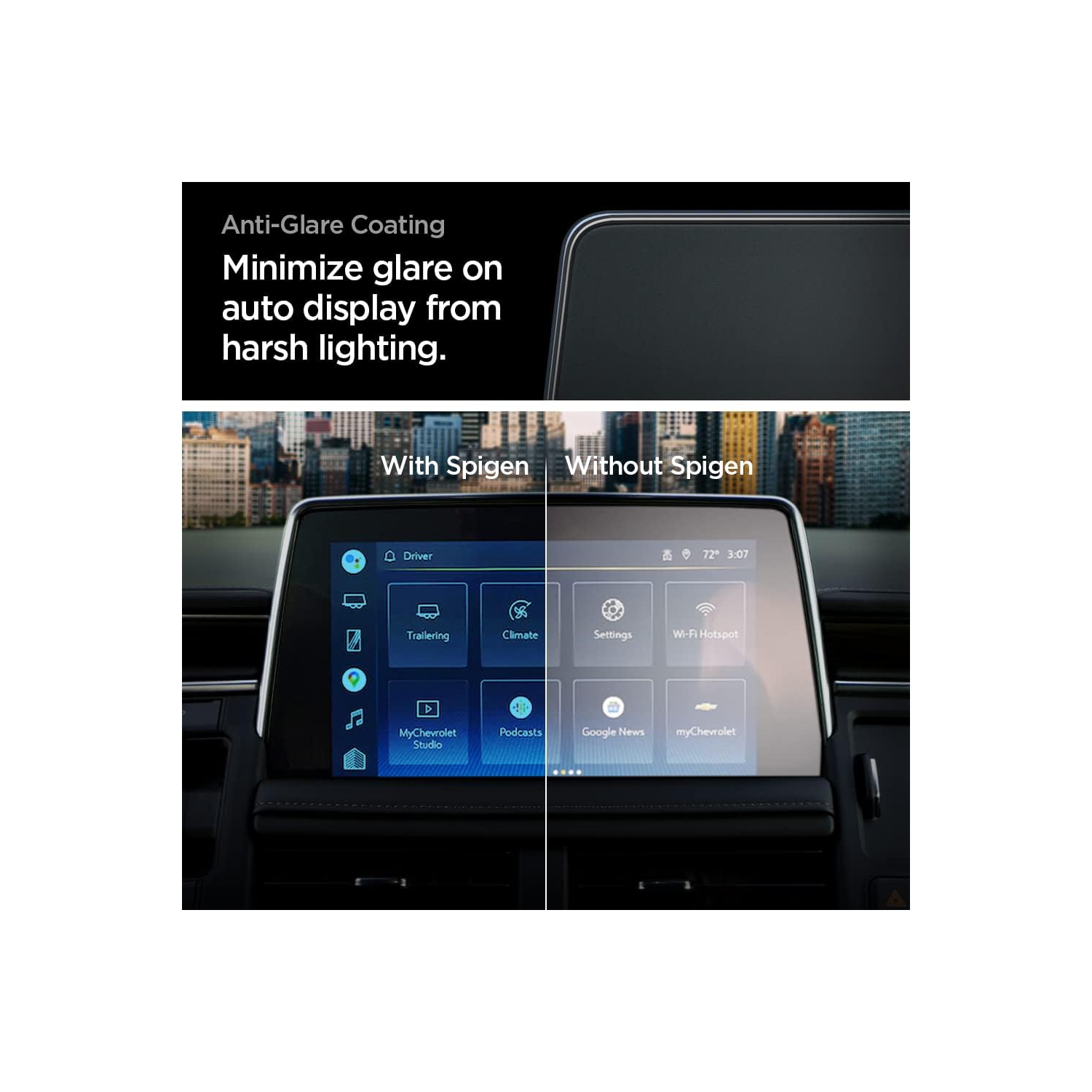 Tempered Glass Screen Protector [Glas.tR Slim] designed for Chevrolet Tahoe, Suburban (2021-2024),