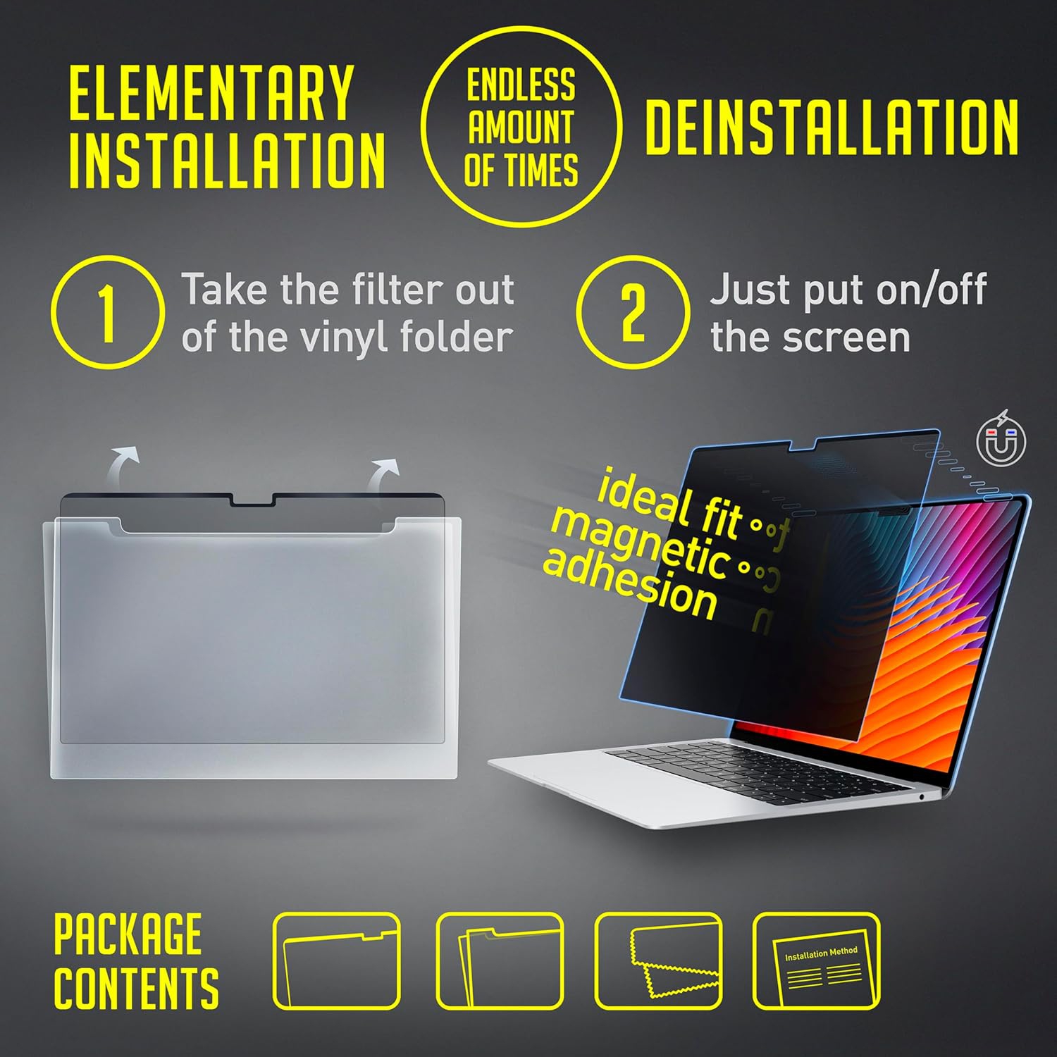 Magnetic Privacy Screen Compatible with MacBook Pro 14" 2021, 2022, 2023, M1, M2, M3 Anti-Blue Light Anti-Glare Laptop