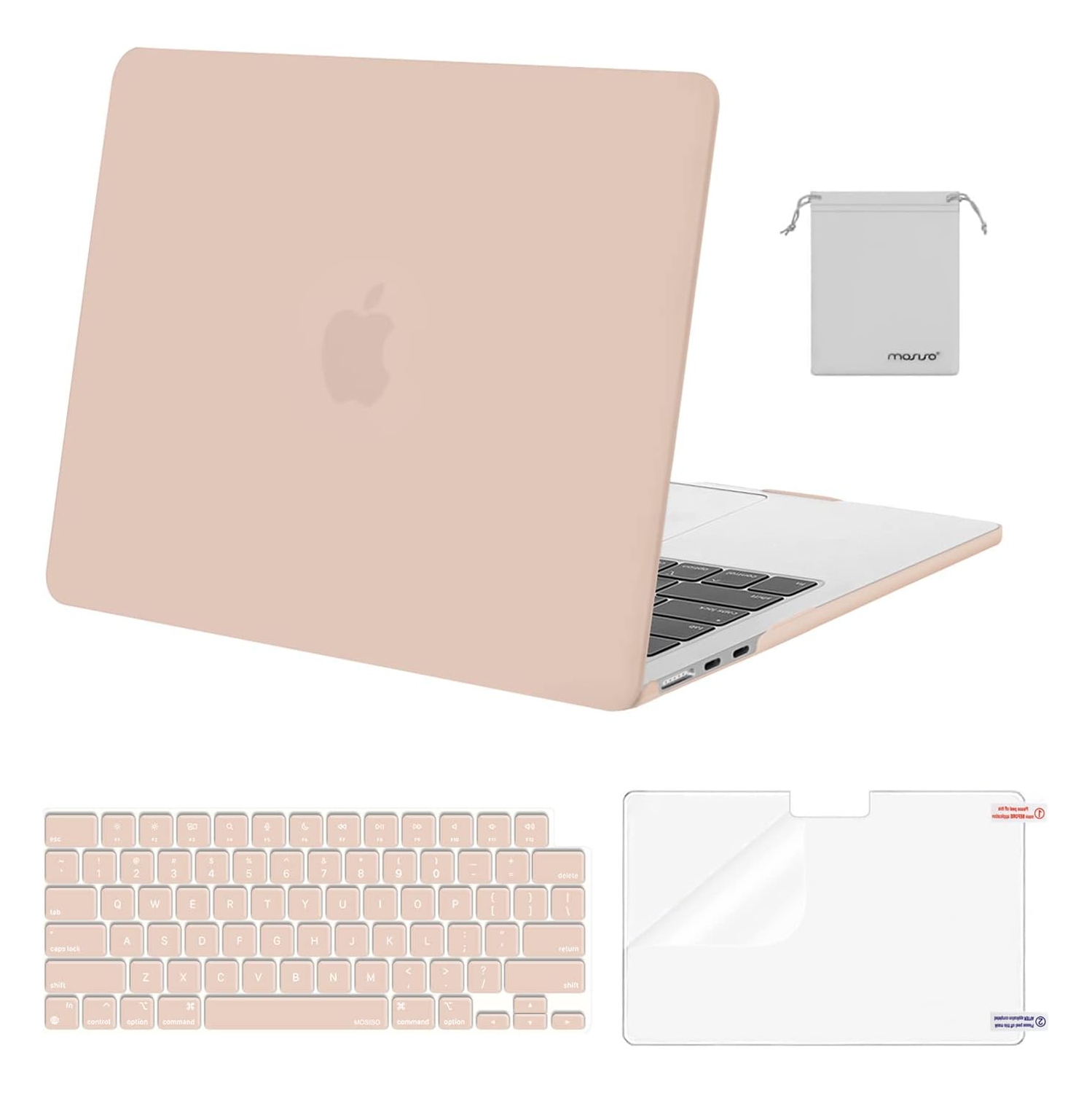Compatible with MacBook Air 13 inch Case 2024 2023 2022 M3 A3113 M2 A2681 Touch ID, Plastic Hard Case&Keyboard