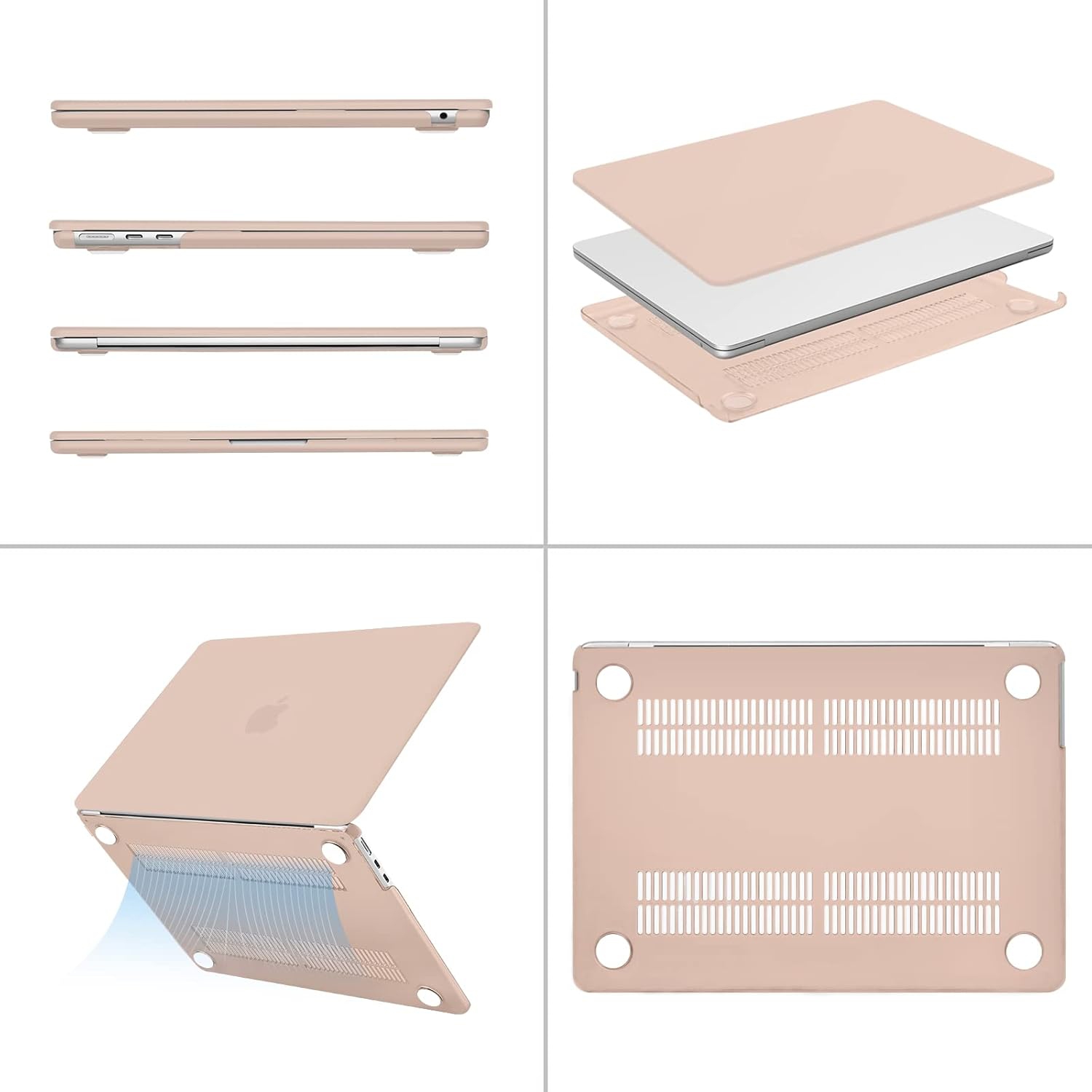 Compatible with MacBook Air 13 inch Case 2024 2023 2022 M3 A3113 M2 A2681 Touch ID, Plastic Hard Case&Keyboard