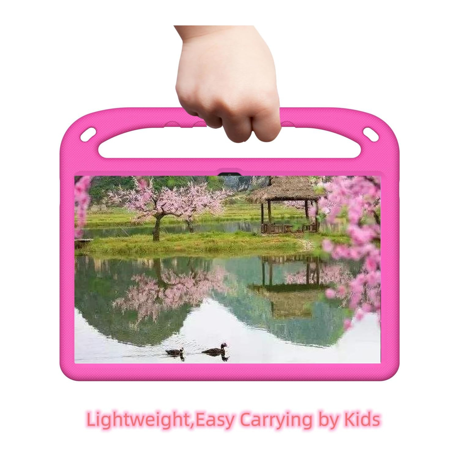 Kids Tablet Case with Built in Handle and Kickstand Pen Holder Lightweight Shockproof Cover Compatible