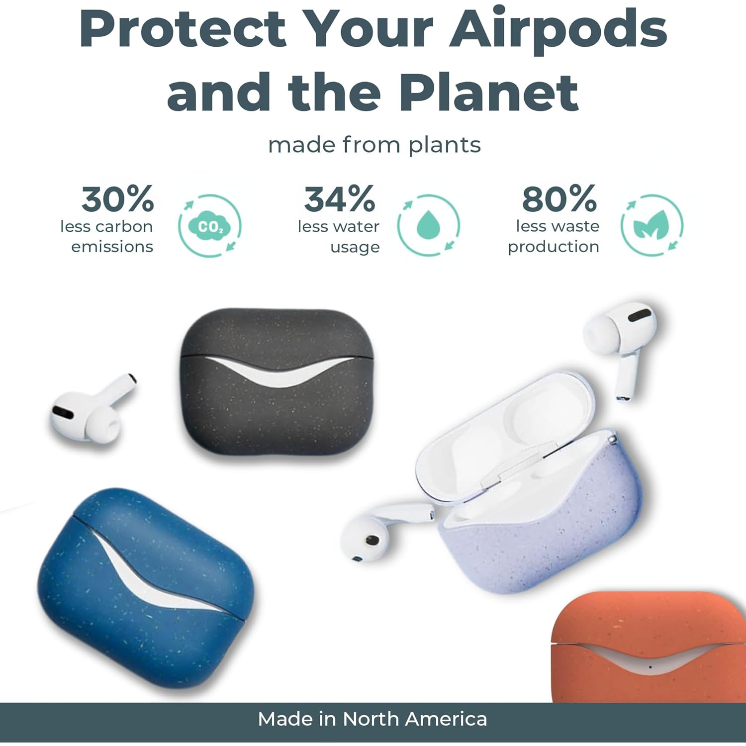 : Airpods Case Case | Durable and Made from Plants (Stormy Blue)