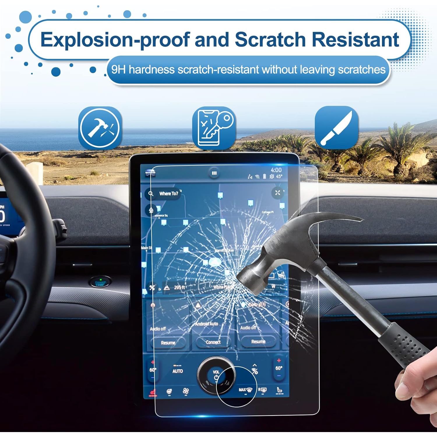 2021 2022 2023 2024 Mustang Mach-E Screen Protector for Ford Mustang Mach-E 15.5-inch Touch Screen, 9H Tempered