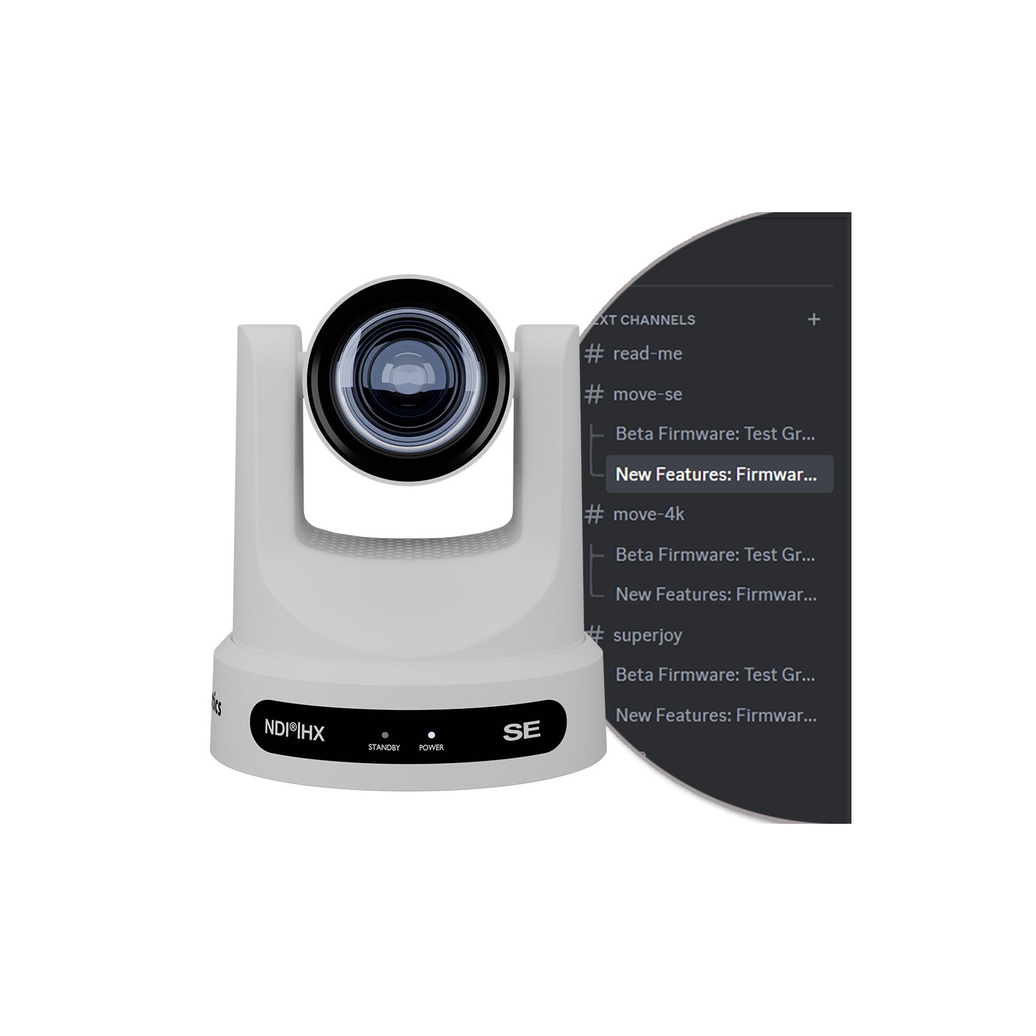 PTZOptics Move SE Wired Indoor 1080p FHD IP Camera - White