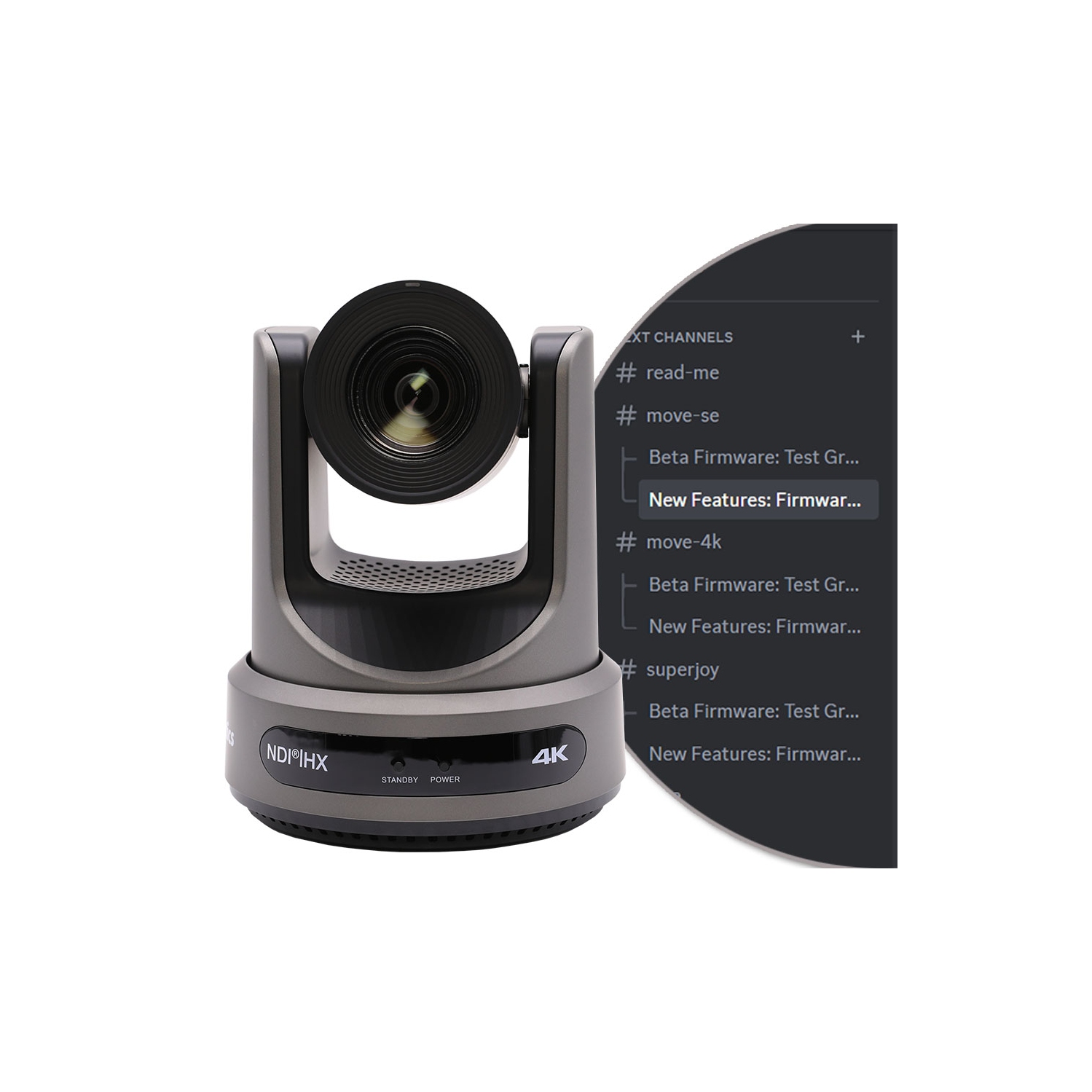 PTZOptics Move Wired Indoor 4KUHD IP Camera - Gray