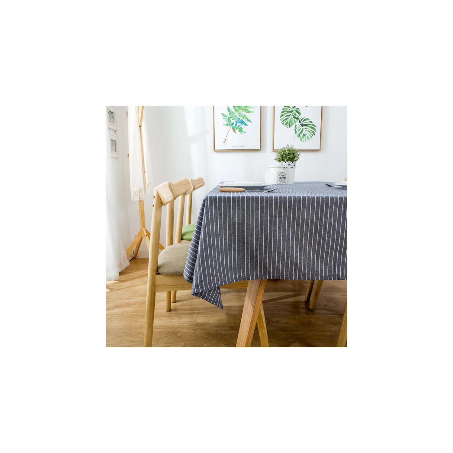 Nappe en coton rayé bleu marine de PANDACO