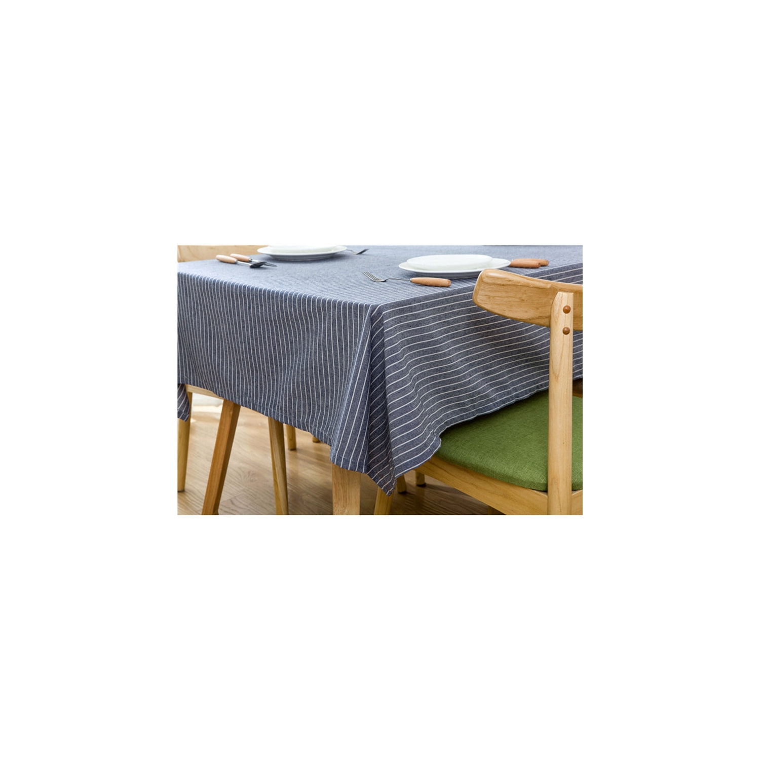 Nappe en coton rayé bleu marine de PANDACO