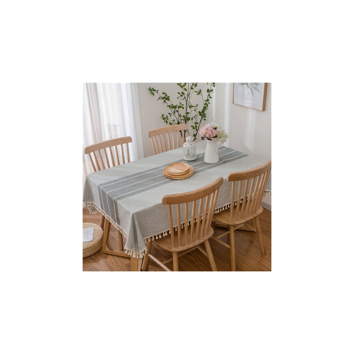 Nappe de table en coton tissé rayé PANDACO