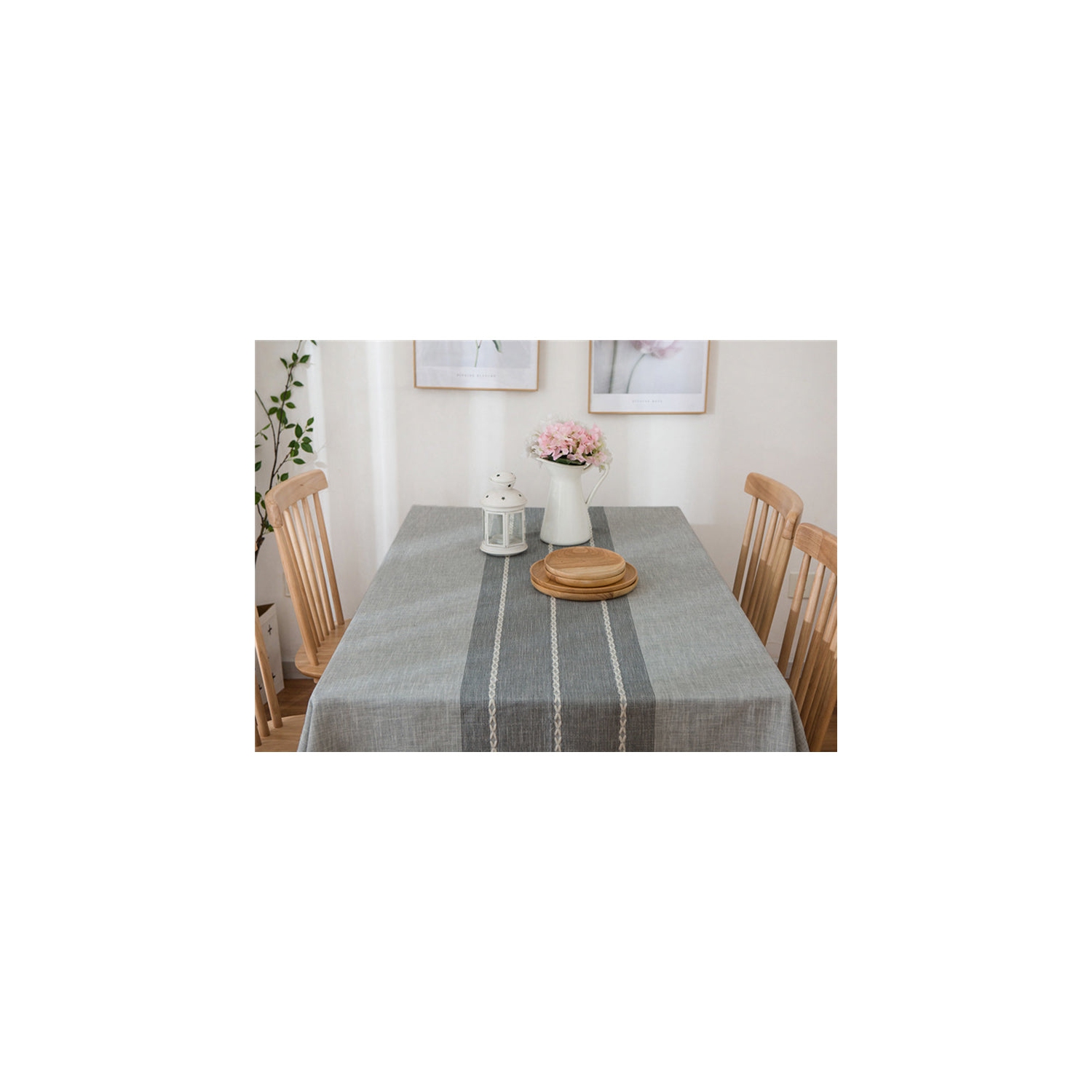 Nappe de table en coton tissé rayé PANDACO