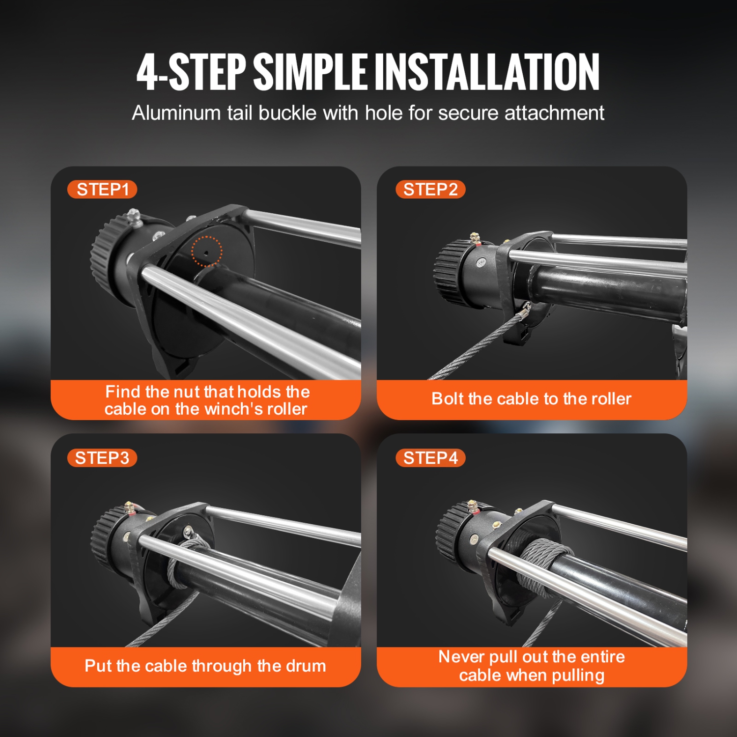 VEVOR 3/8 Inch x 100 Feet Galvanized Steel Winch Cable, 15,200 lbs Breaking Strength, Wire Winch Rope with Swivel Hook, Towing Cable Heavy Duty,