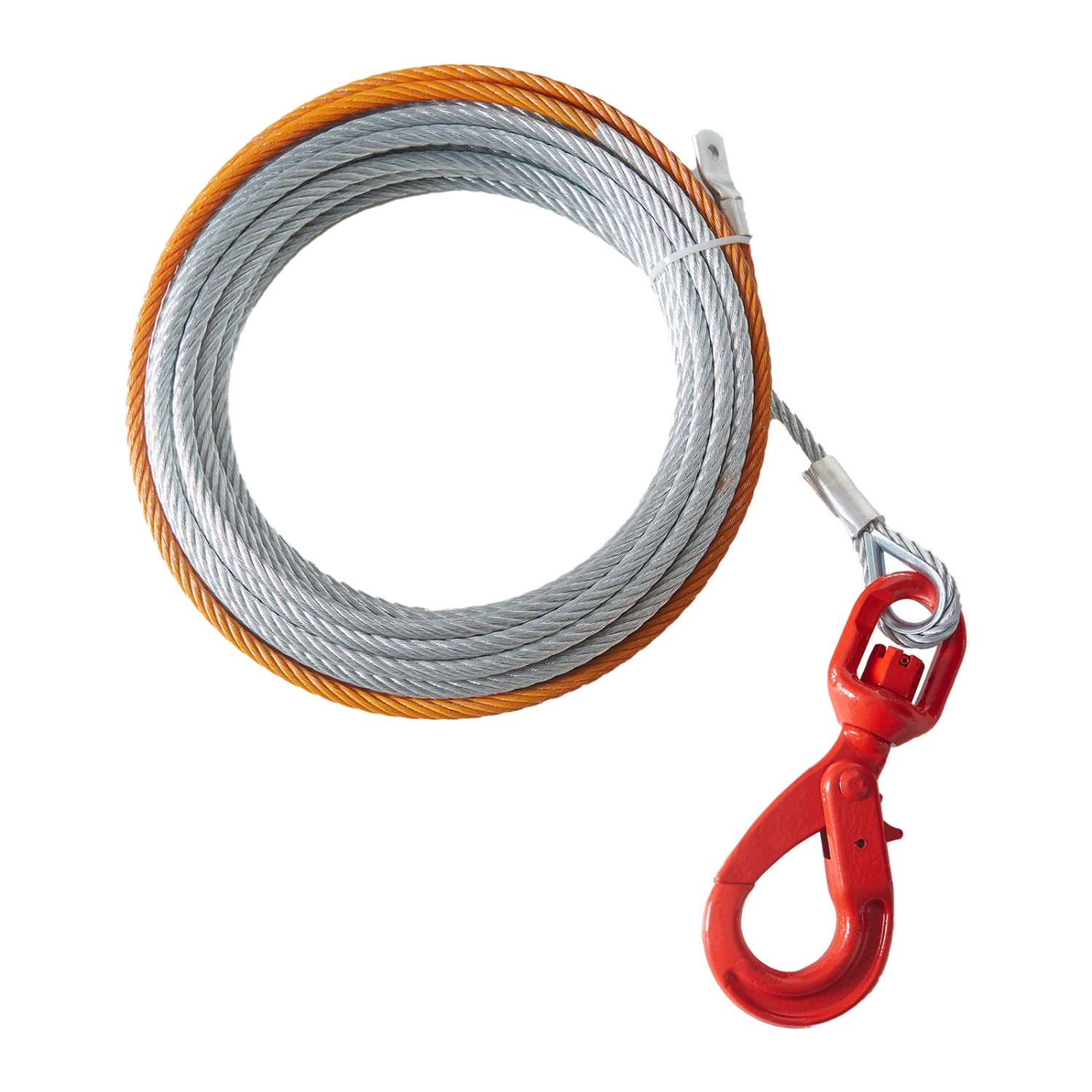 VEVOR 3/8 Inch x 100 Feet Galvanized Steel Winch Cable, 15,200 lbs Breaking Strength, Wire Winch Rope with Swivel Hook, Towing Cable Heavy Duty,