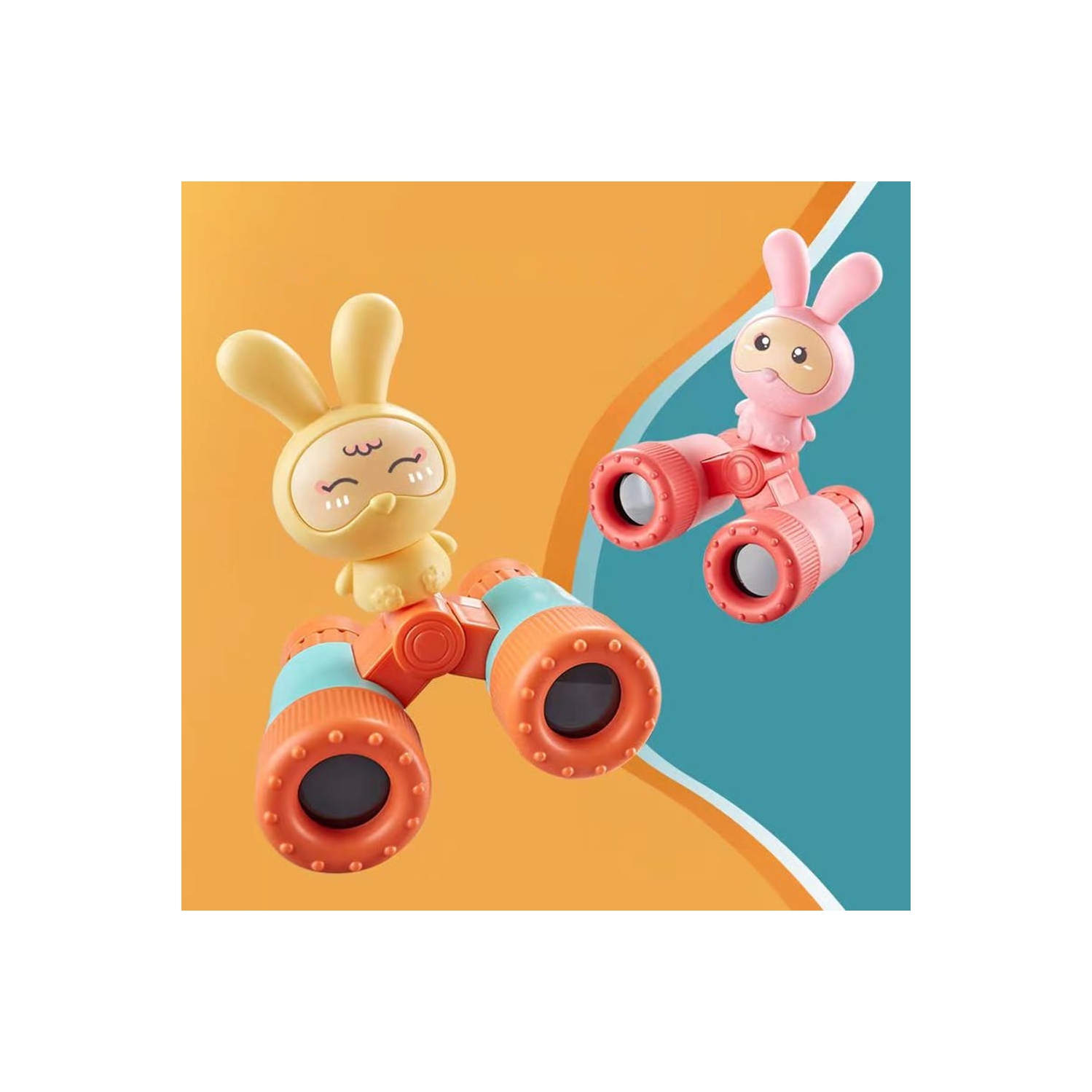 Toy Telescope, Small Handheld Binoculars Toy, Cartoon Portable HD Toy, 8x Magnification, Gift for Boys and Girls