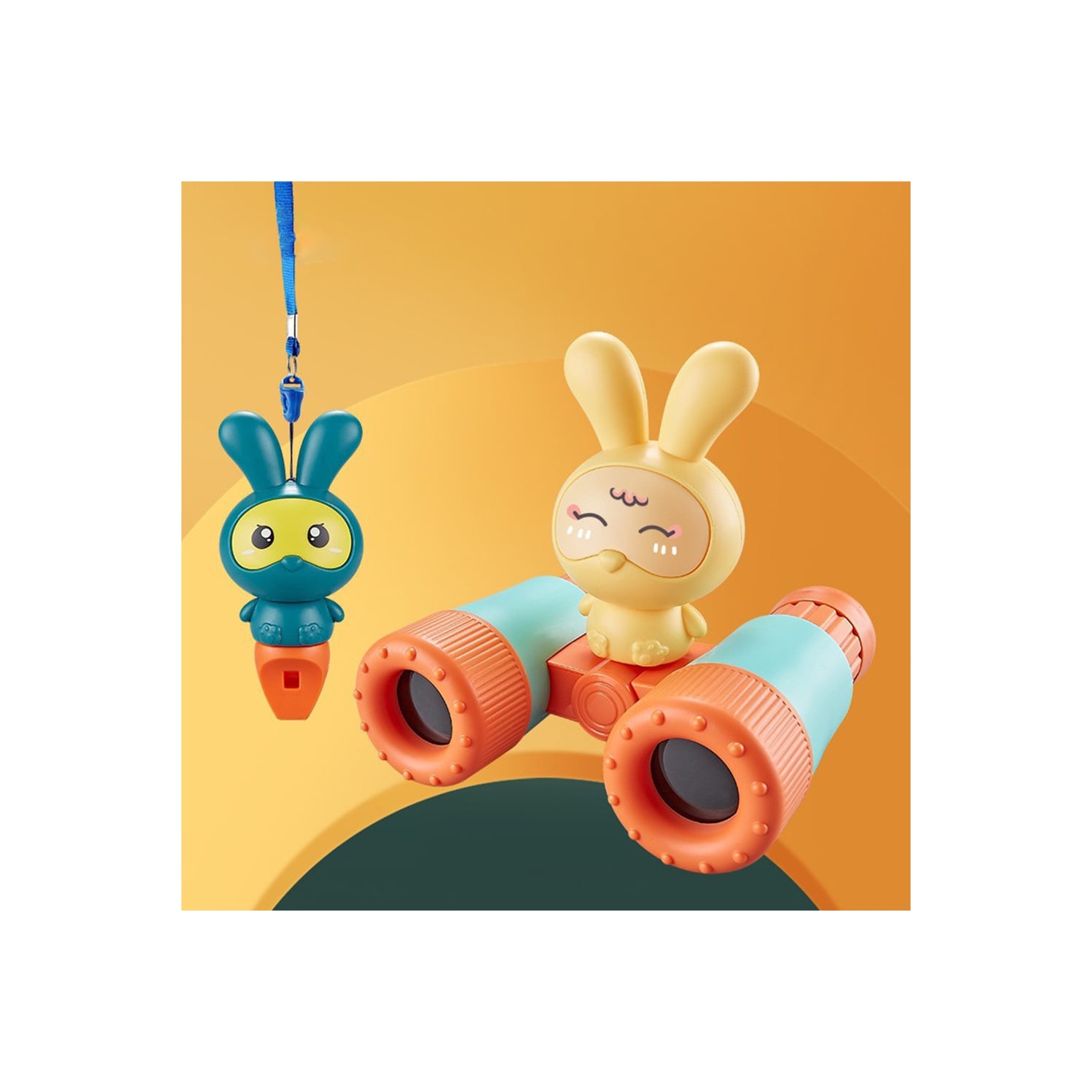 Toy Telescope, Small Handheld Binoculars Toy, Cartoon Portable HD Toy, 8x Magnification, Gift for Boys and Girls