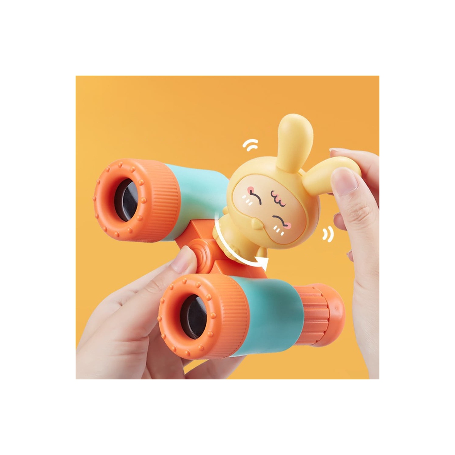 Toy Telescope, Small Handheld Binoculars Toy, Cartoon Portable HD Toy, 8x Magnification, Gift for Boys and Girls