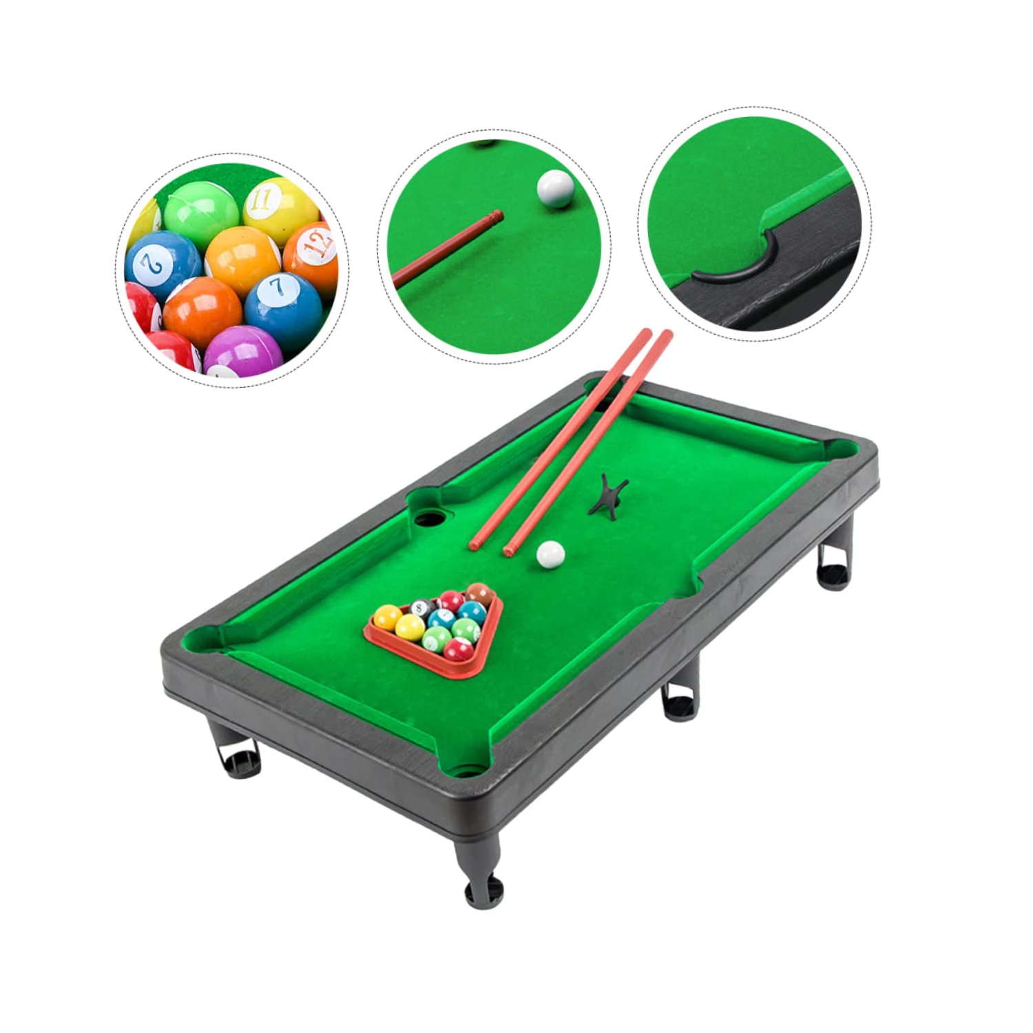 Mini Toy Pool Table, Portable Billiard Toy Set, Great Gift for Boys and Girls