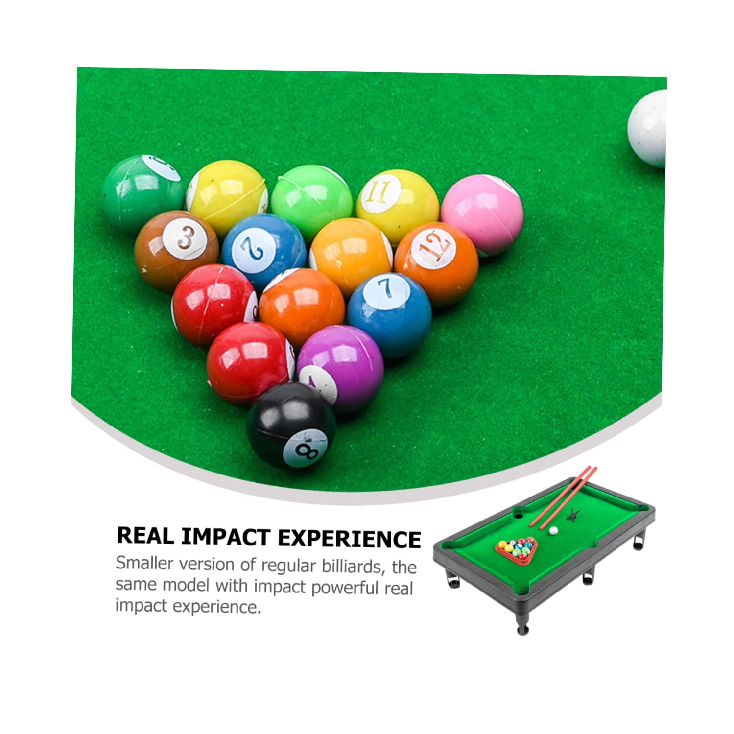 Mini Toy Pool Table, Portable Billiard Toy Set, Great Gift for Boys and Girls