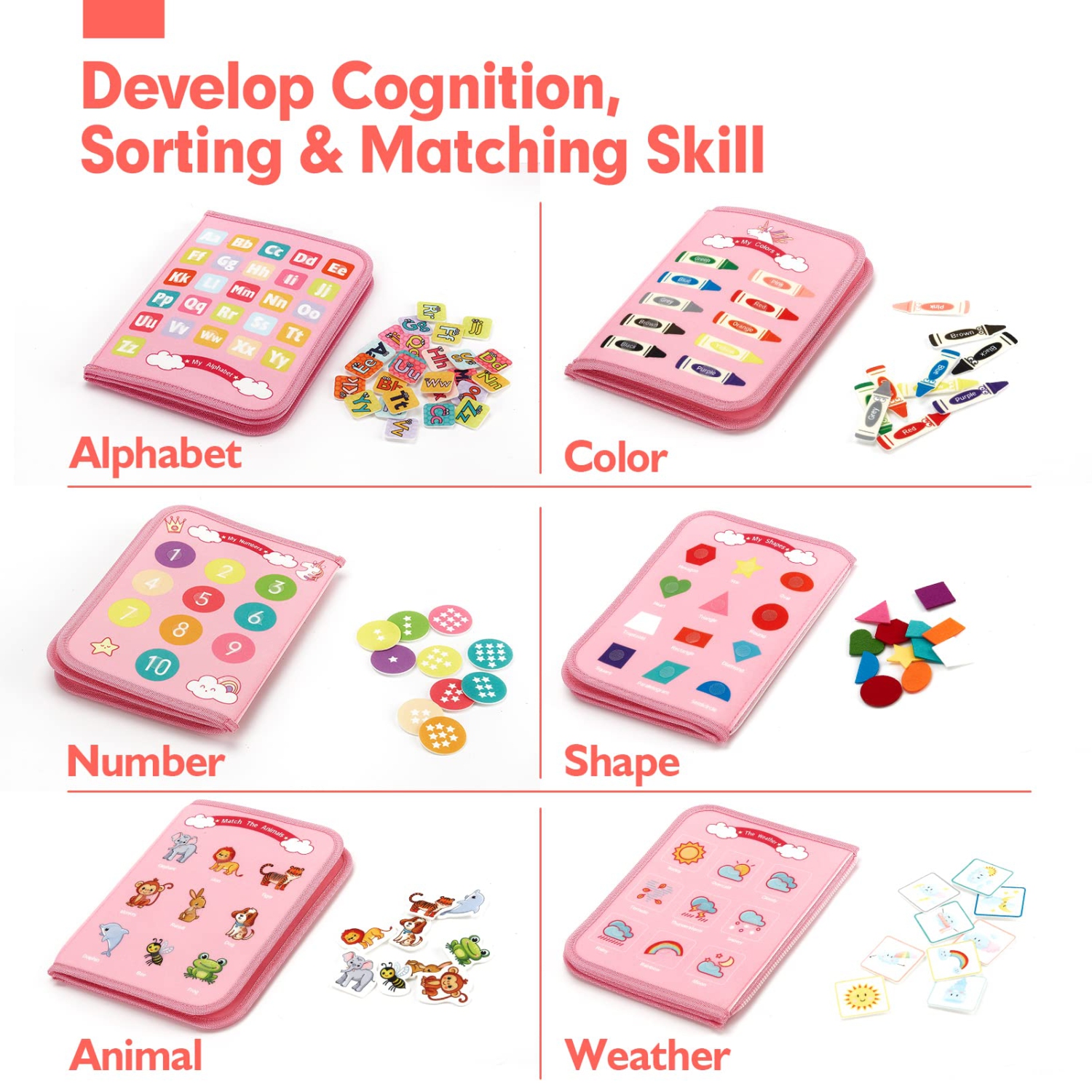 Felt Busy Board, Montessori Toys, Preschool Learning Activity Educational Toys, Easter Basket Stuffer Travel Toys