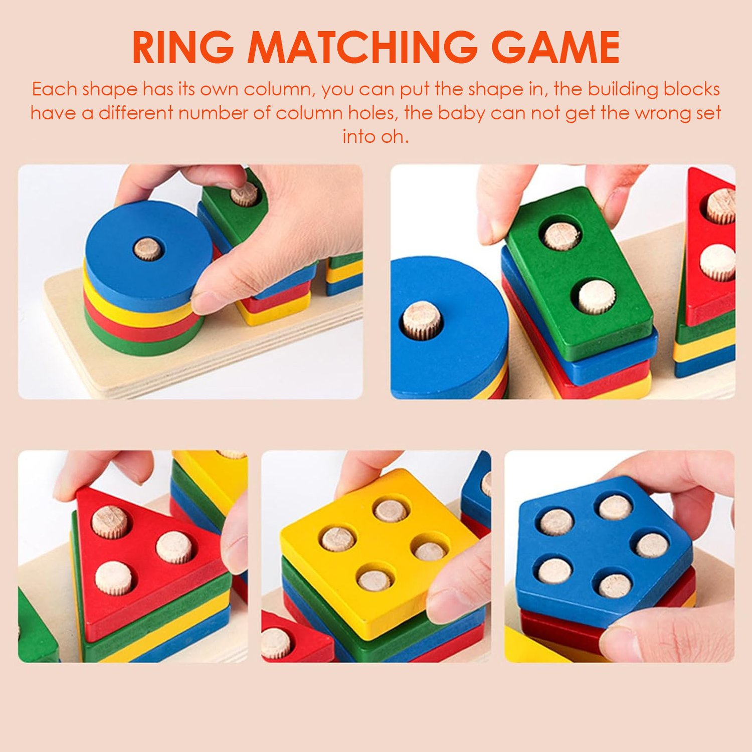 Montessori Toys, Wooden Learning Shape Sorting Educational Toys for Boys and Girls Ages 3+