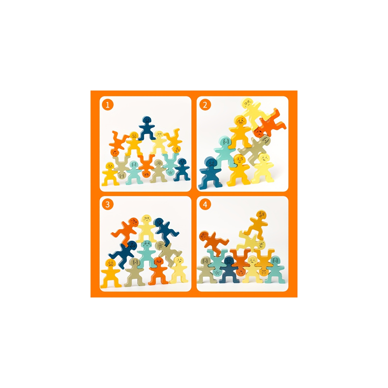 Stacking Block Toys, Wood Block Balancing Game, Montessori Sensory Toys, Educational Toys for Boys and Girls Ages 1-3