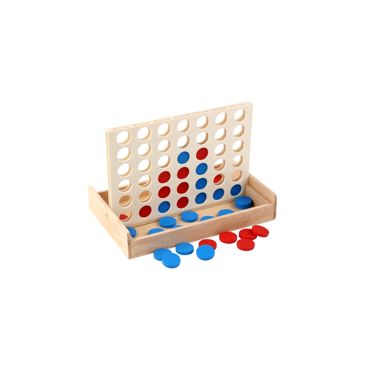 4-Connect Wooden Board Game, Foldable Classic Family Educational Toy, Interactive Tabletop Game