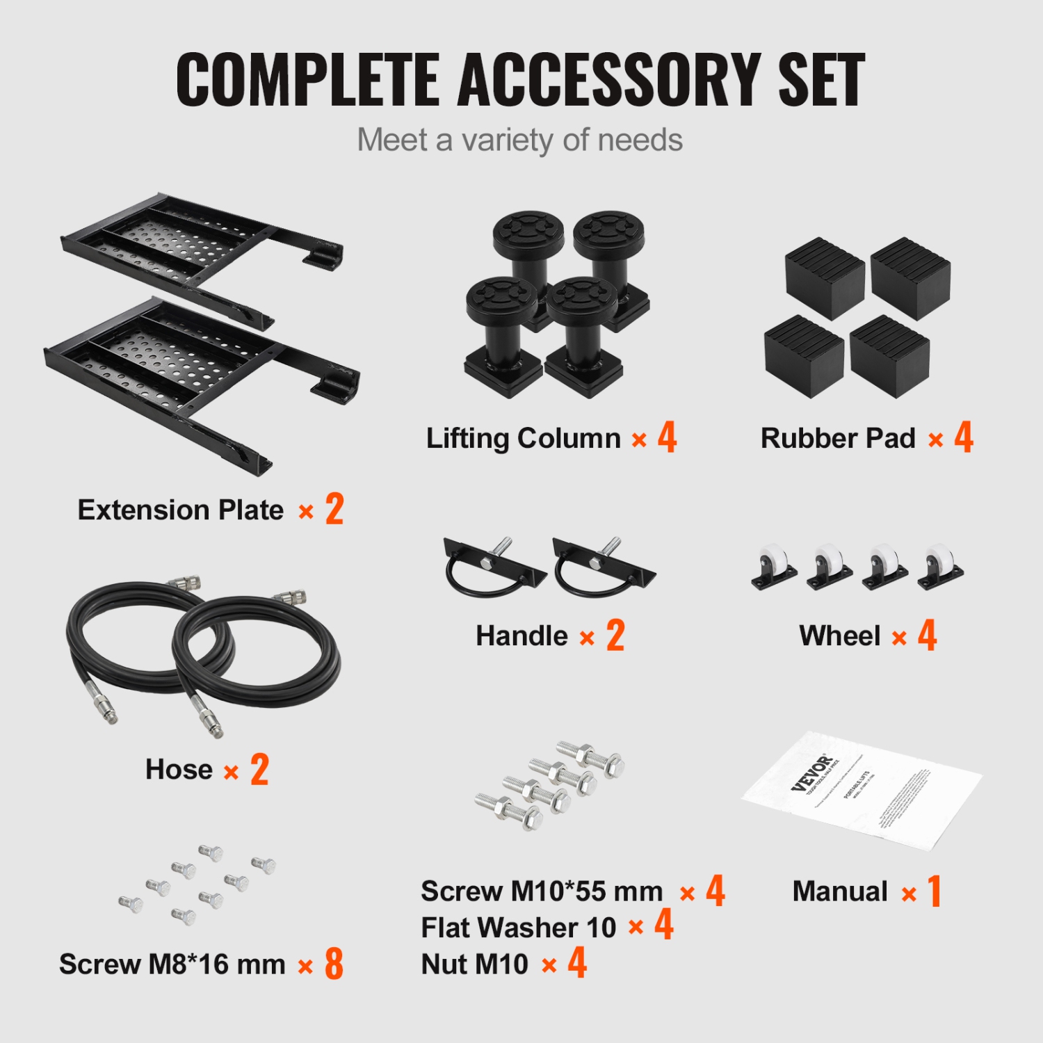 VEVOR 5,000 LBS Car Lift, Portable Car Lift, with Extended-Length Plates, 25.6" Max. Height, Heavy-duty Carbon Steel Truck Lift with Power Unit, Auto