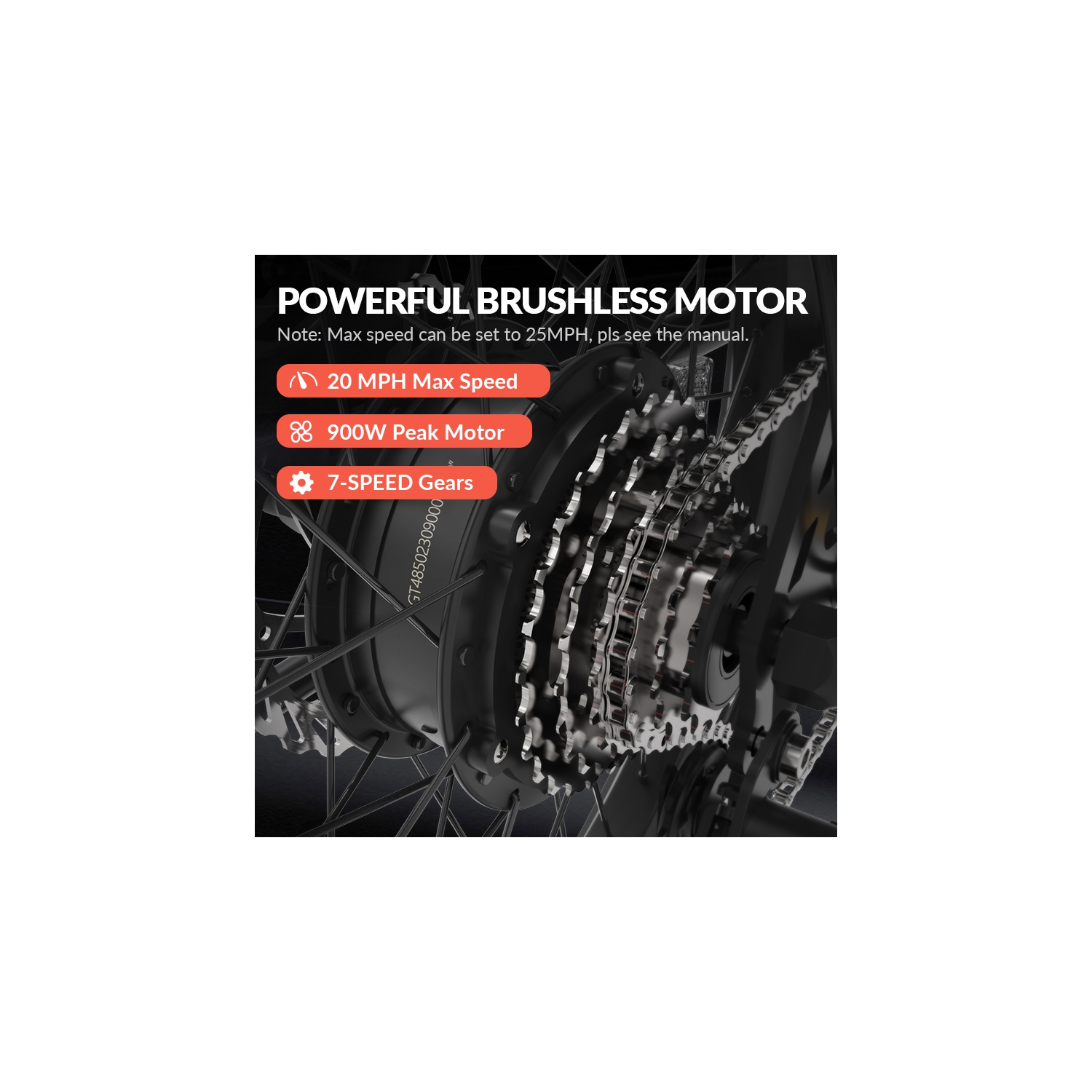 INVANTI Adult Folding E-Bike – 500W Motor, 72KM Max Range, 20"x3" Fat Tires, Front Suspension, 7-Speed Gear | Urban Commute & Off-Road Exploration