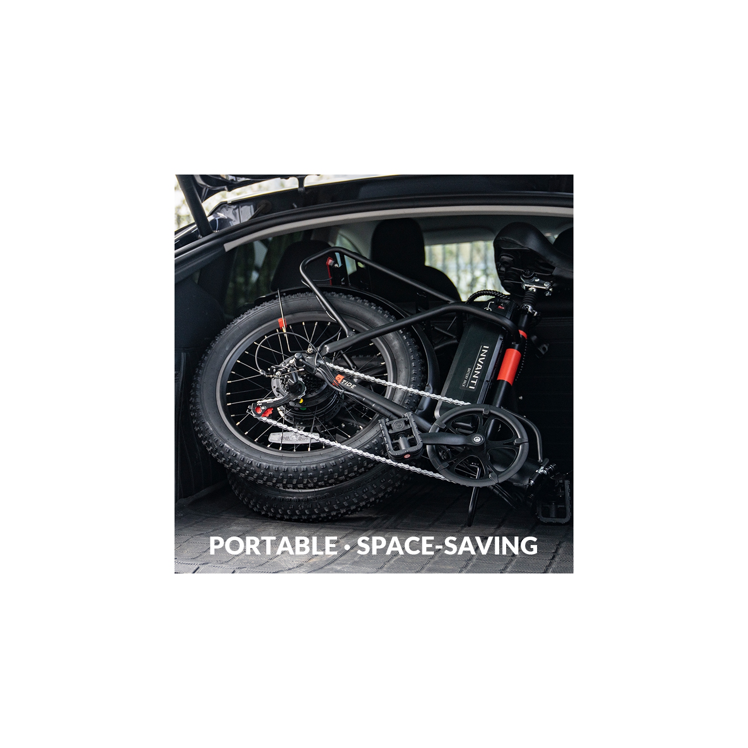 INVANTI Adult Folding E-Bike – 500W Motor, 72KM Max Range, 20"x3" Fat Tires, Front Suspension, 7-Speed Gear | Urban Commute & Off-Road Exploration