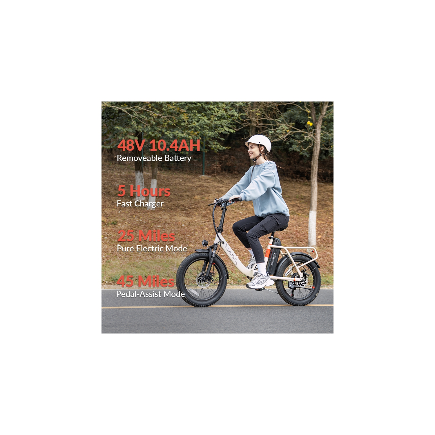 INVANTI Adult Folding E-Bike – 500W Motor, 72KM Max Range, 20"x3" Fat Tires, Front Suspension, 7-Speed Gear | Urban Commute & Off-Road Exploration