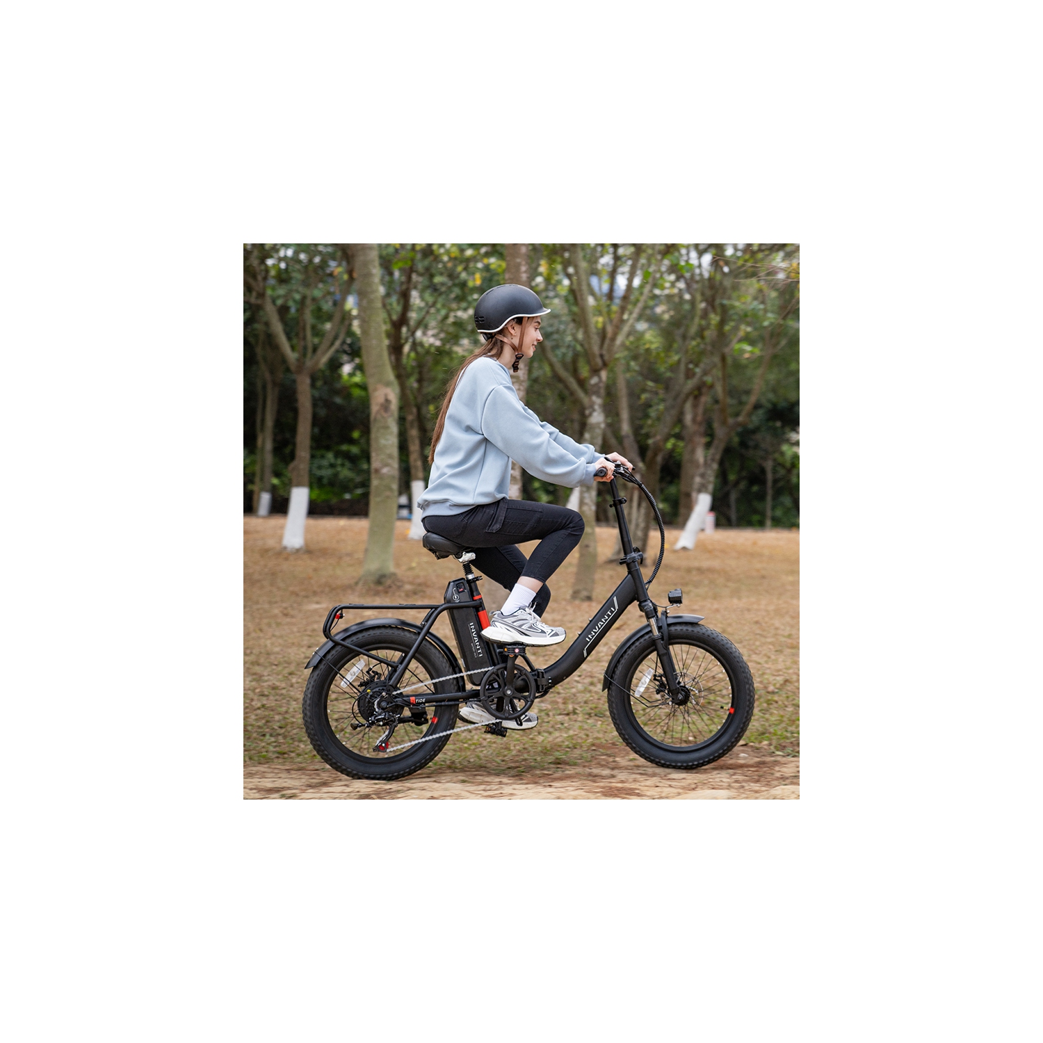 INVANTI Adult Folding E-Bike – 500W Motor, 72KM Max Range, 20"x3" Fat Tires, Front Suspension, 7-Speed Gear | Urban Commute & Off-Road Exploration