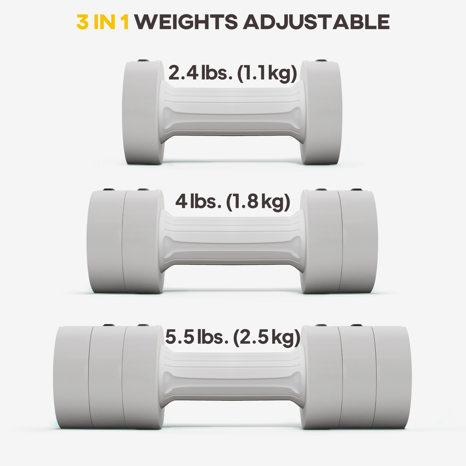 Ensemble de deux haltères réglables 11&nbsp;lb de Soozier, poids pour les mains avec 12 plaques de poids et poignées antidérapantes, pour hommes et