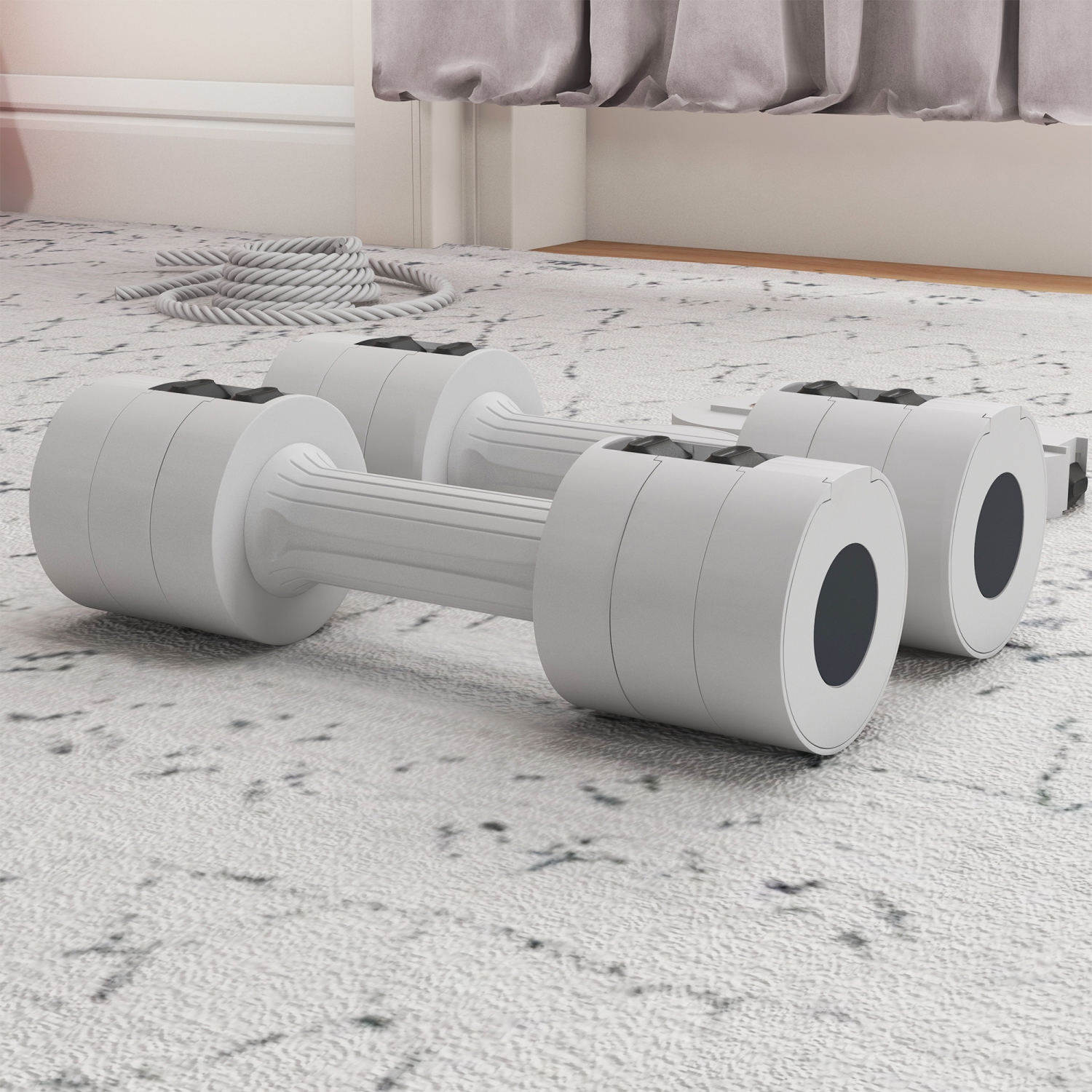 Ensemble de deux haltères réglables 11&nbsp;lb de Soozier, poids pour les mains avec 12 plaques de poids et poignées antidérapantes, pour hommes et