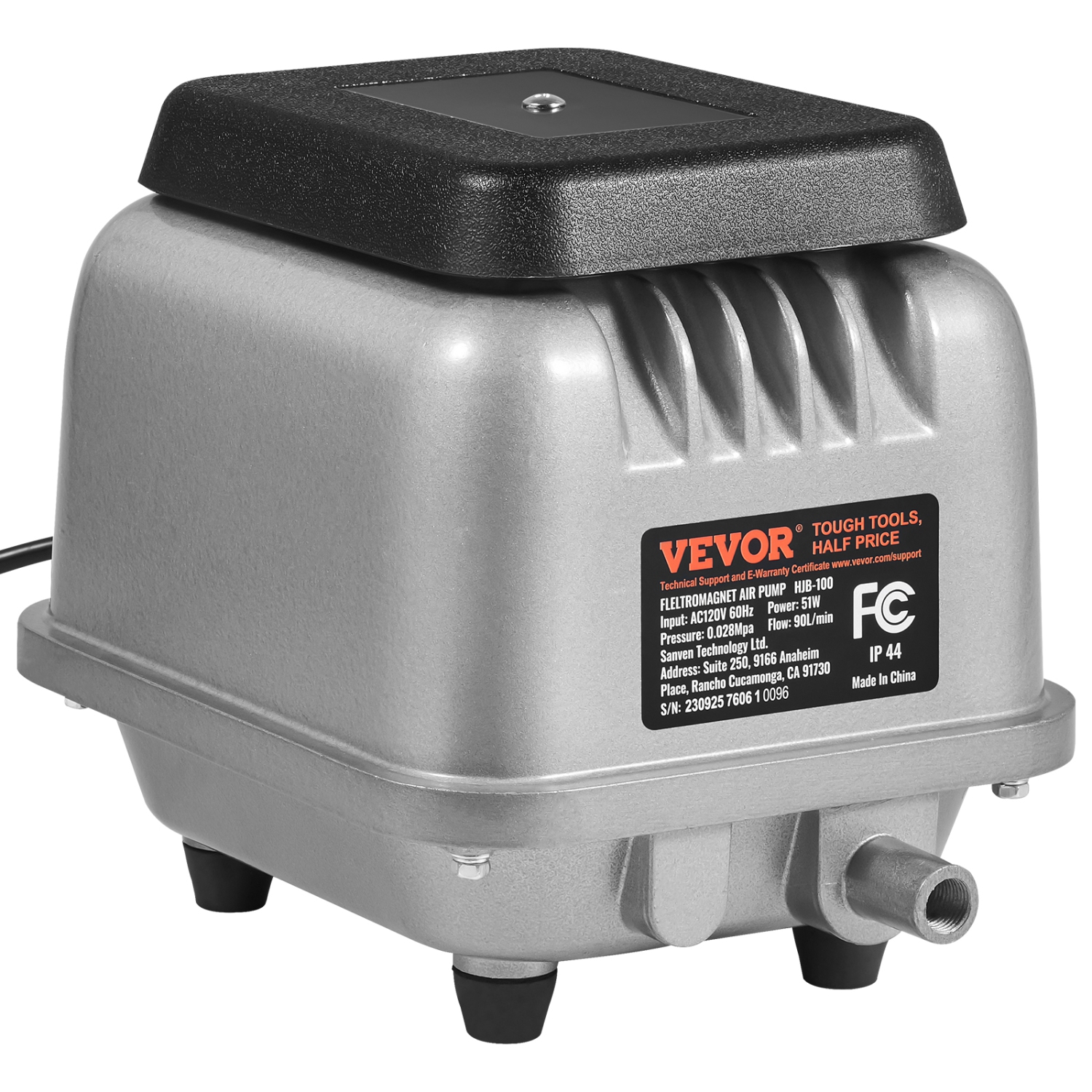 VEVOR 90L/Min Linear Air Pump,Air Septic Aerator Pump, Aeration System for 1/4 Acre 10 FT Deep Ponds, Water Gardens, Waste Treatment, Septic Tanks,