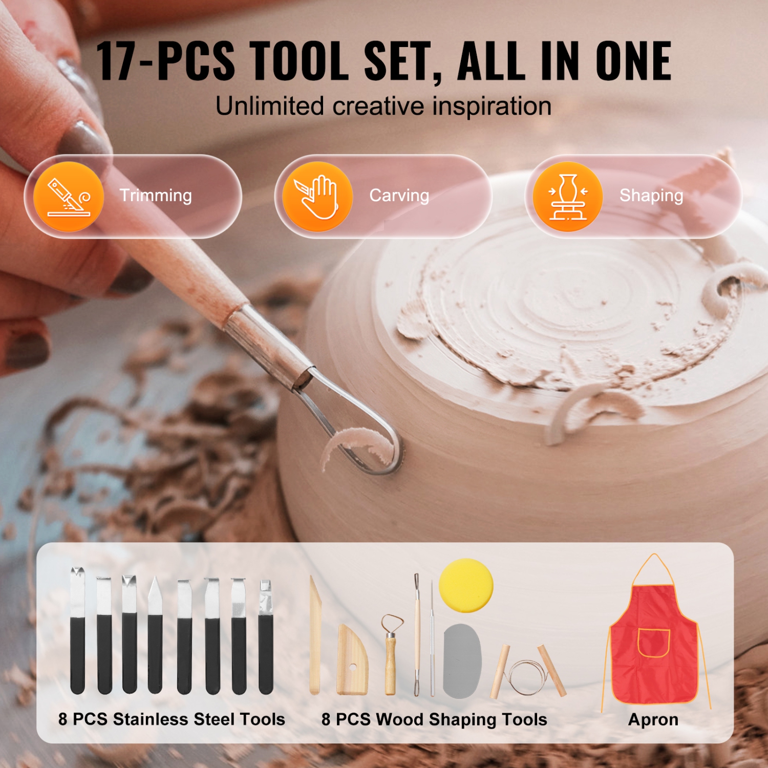 VEVOR 450W Pottery Wheel, 11 inch Pottery Forming Machine, Electric Wheel for Pottery with Foot Pedal and LCD Touch Screen, Direct Drive Ceramic