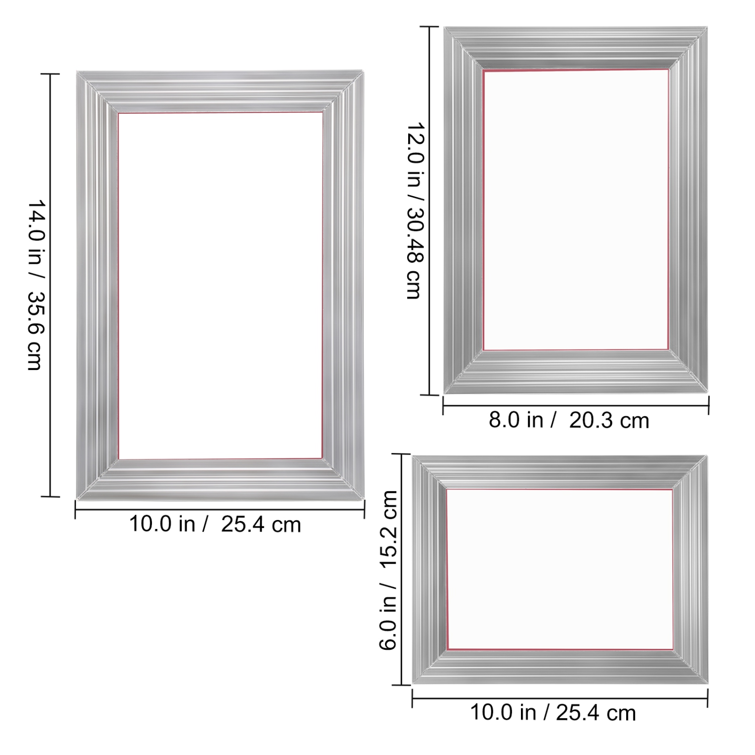 VEVOR 6x10/8x12/10x14inch Screen Printing Kit, 3 PCS Aluminum Silk Screen Printing Frames, 5 Glitters and Screen Printing Squeegees and Transparency