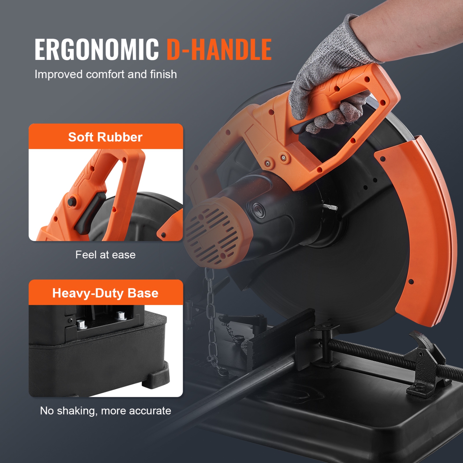 VEVOR 14"/355mm Abrasive Chop Saw, Blade Diameter Cut Off Saw, 2300W 3600RPM Steel Cutting, 0-45° Angle Miter Saw for Cutting Metal Cutting Chop Saw