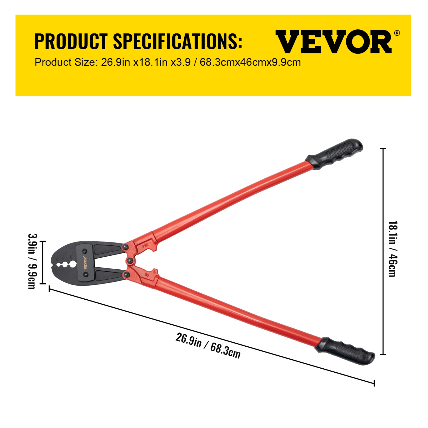 VEVOR 30" Hand Swager, Swaging Tool for 5/32", 1/4" and 5/16" Wire Rope Cable