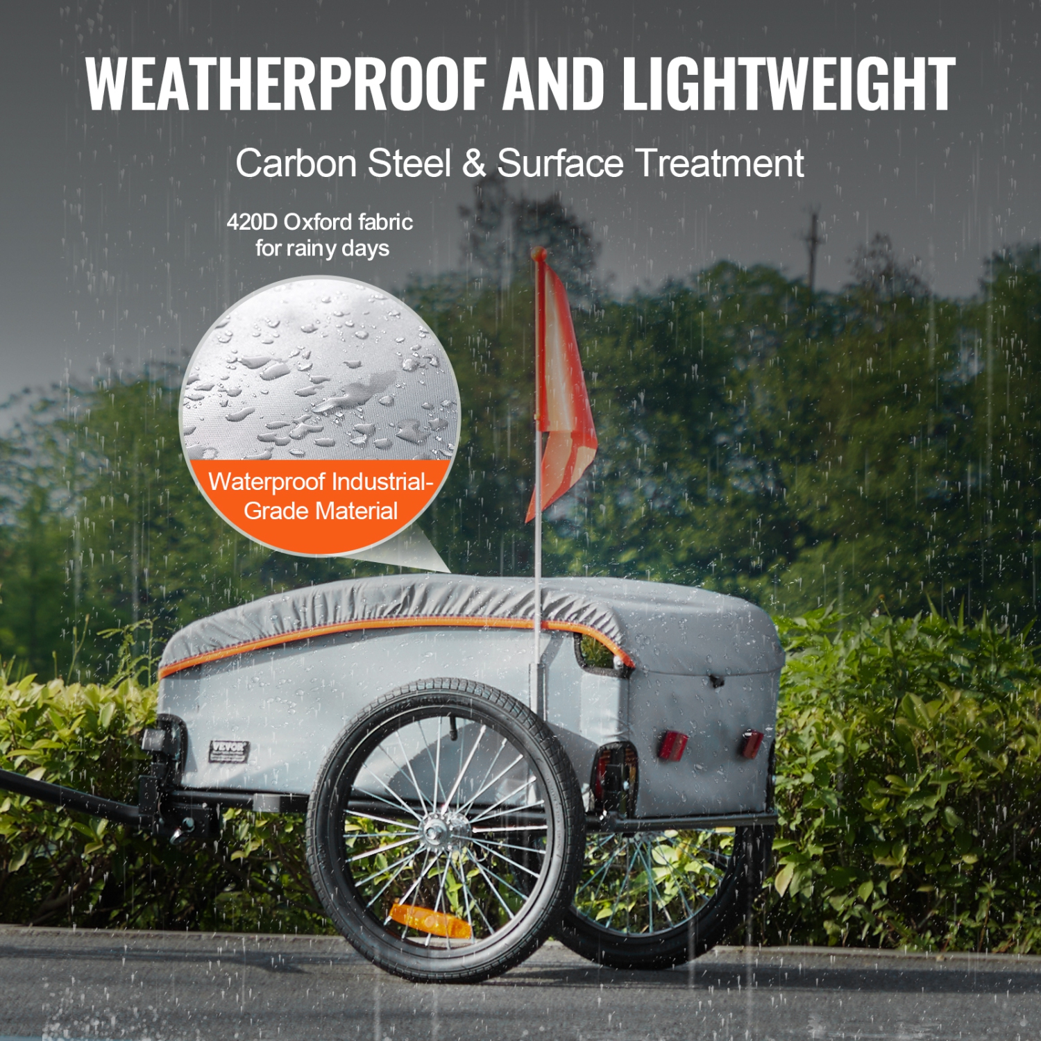 Remorque pour vélo VEVOR, capacité de charge de 88/100/160 lb, chariot pour vélo robuste, rangement compact pliable avec attelage universel