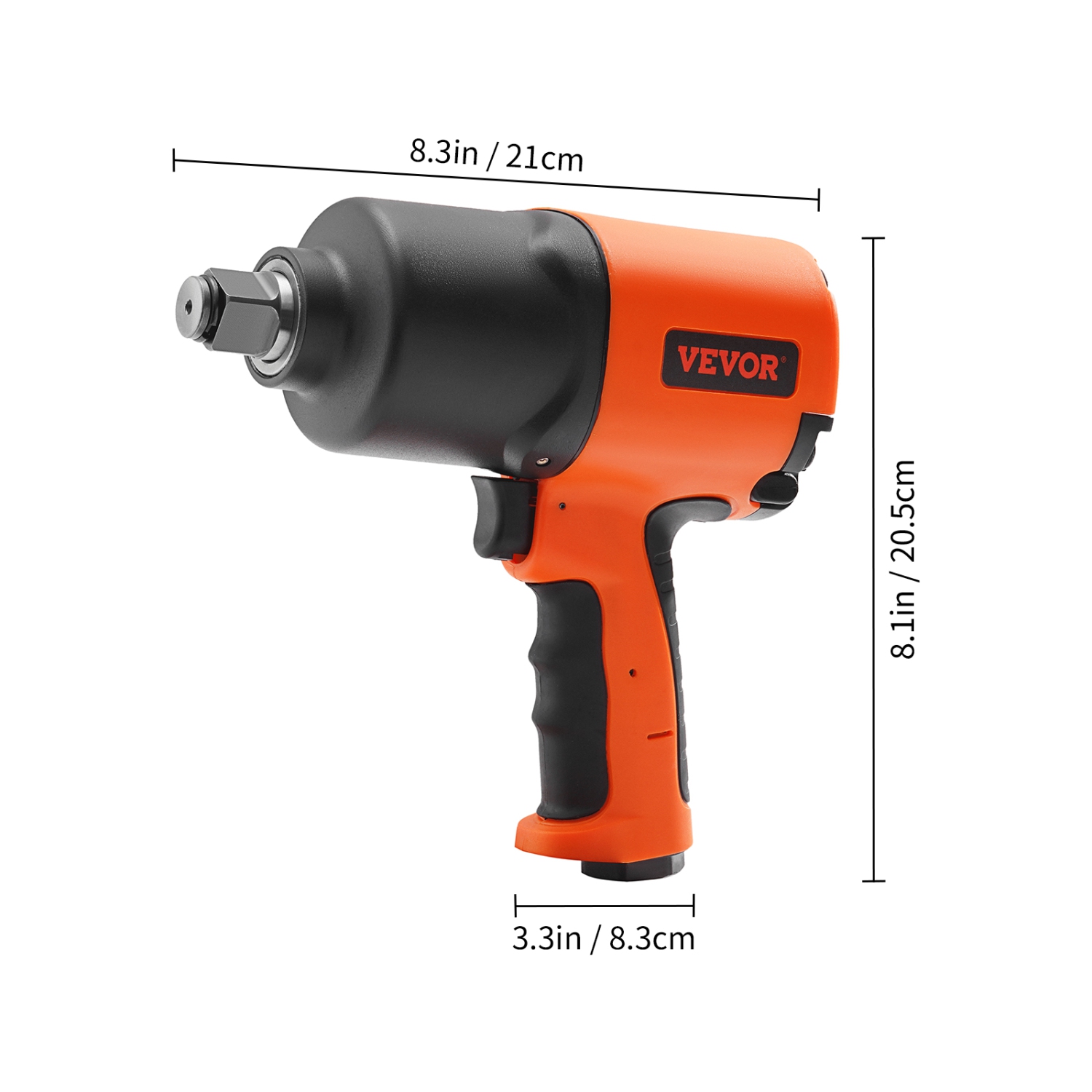 VEVOR Air Impact Wrench, 3/4-Inch Drive Air Impact Gun, Up to 1870ft-lbs Nut-busting Torque, Composite Pneumatic Impact Wrench for