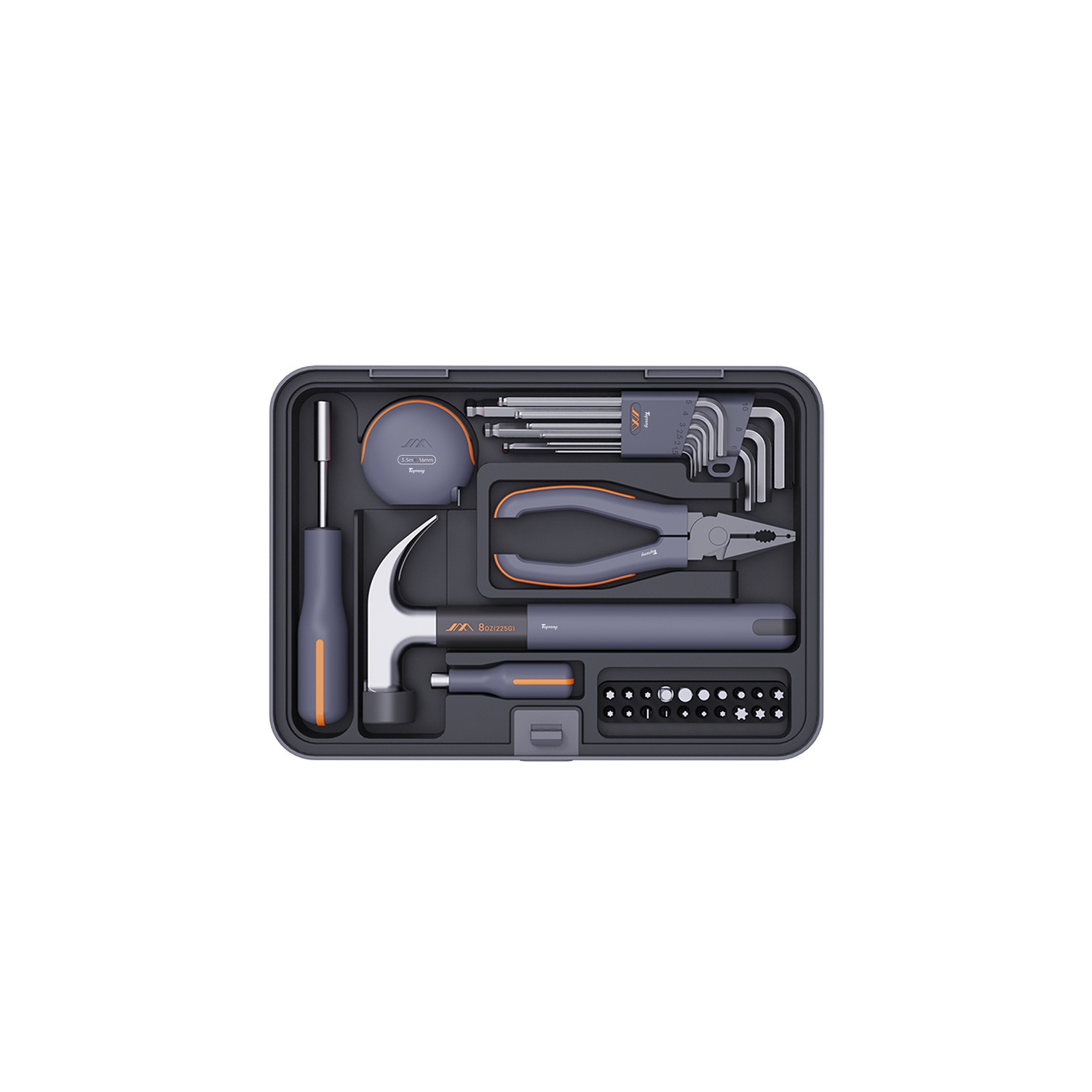 Trousse d'outils de réparation multifonction pour maison et auto et ouvriers de bois Trousse d'outils de ménage générale personnalisable idéale pour