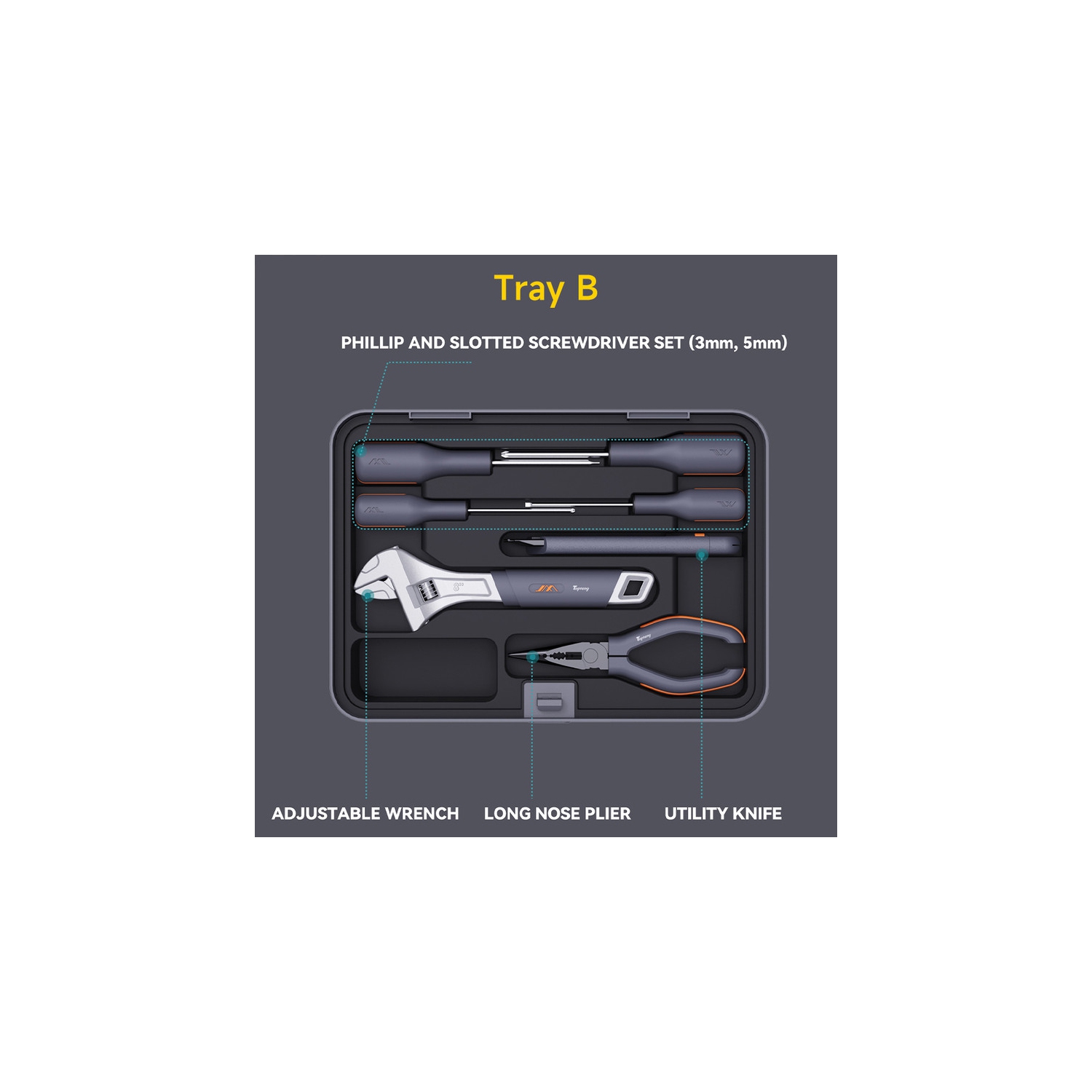 Multifunctional Home & Auto & Woodworkers Repair Tool Kit Customizable General Household Tool Kit Perfect for Homeowner Diyer Handyman