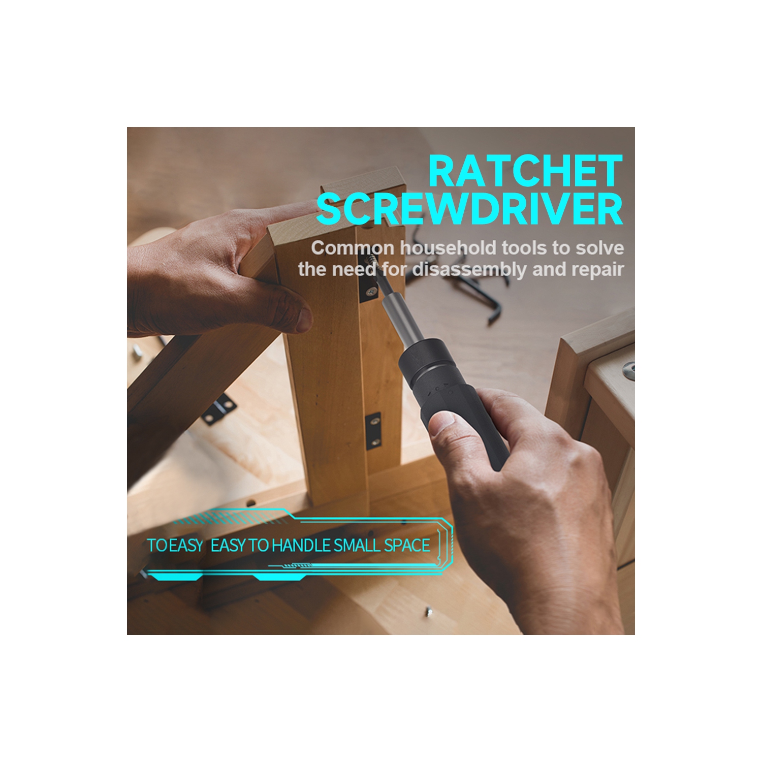 Jeu de tournevis à cliquet 28-en-1, couple de 50 Nm, tige télescopique, adsorption magnétique forte, 24 embouts de précision Clés ménagères,