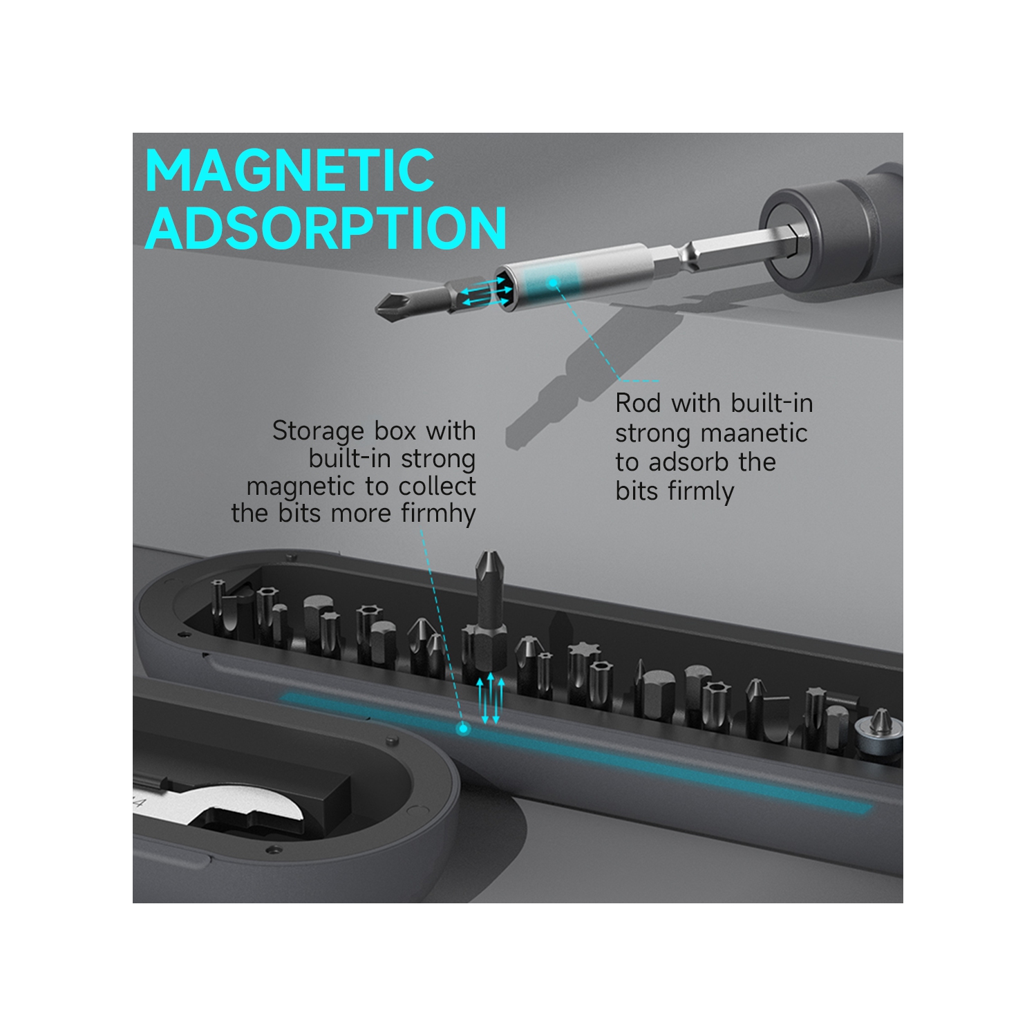 Jeu de tournevis à cliquet 28-en-1, couple de 50 Nm, tige télescopique, adsorption magnétique forte, 24 embouts de précision Clés ménagères,